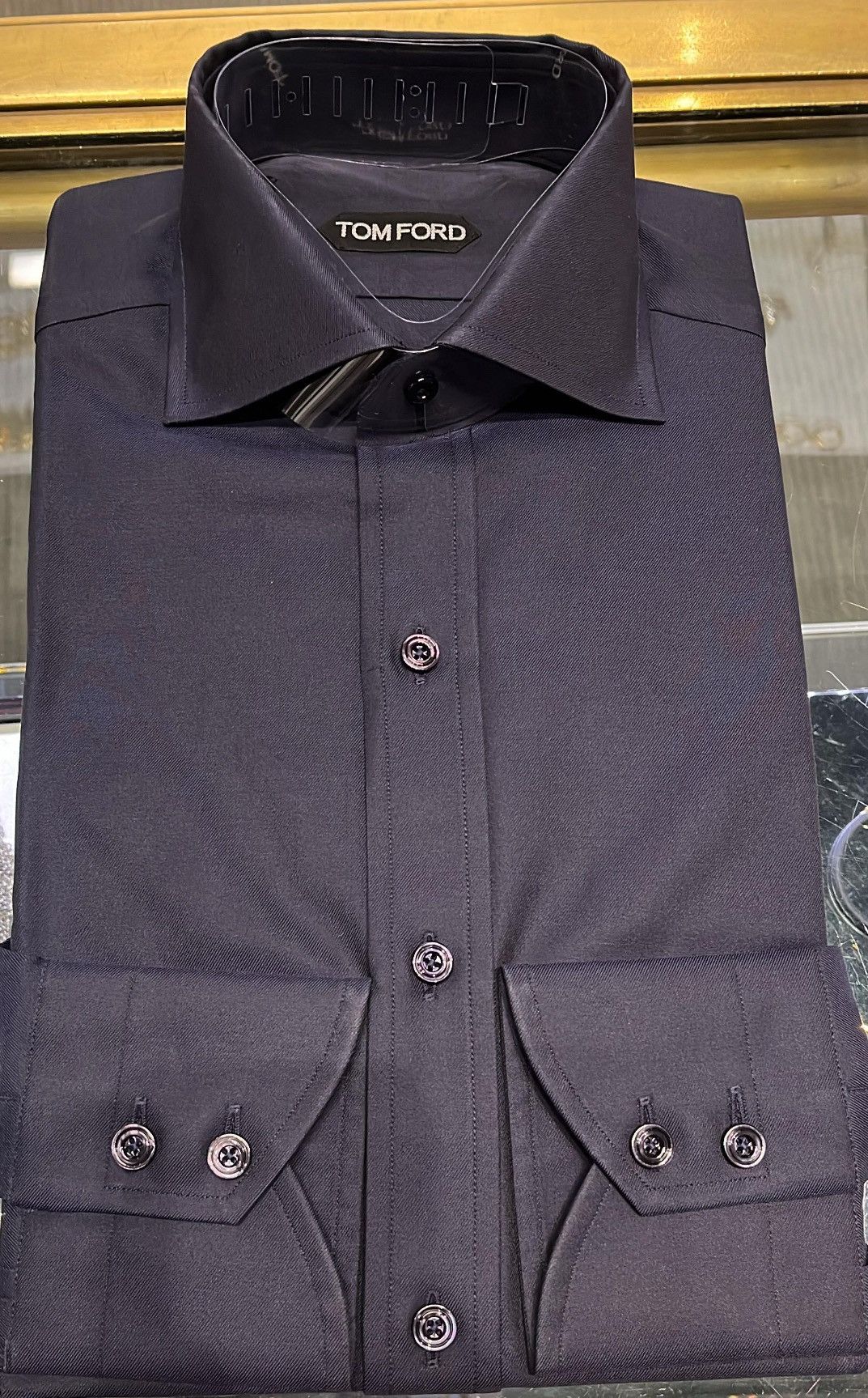 Tom Ford o1loc1c0625 94F1FE Cotton Shirt in Navy Blue Size US S / EU 44-46 / 1 - 1 Preview