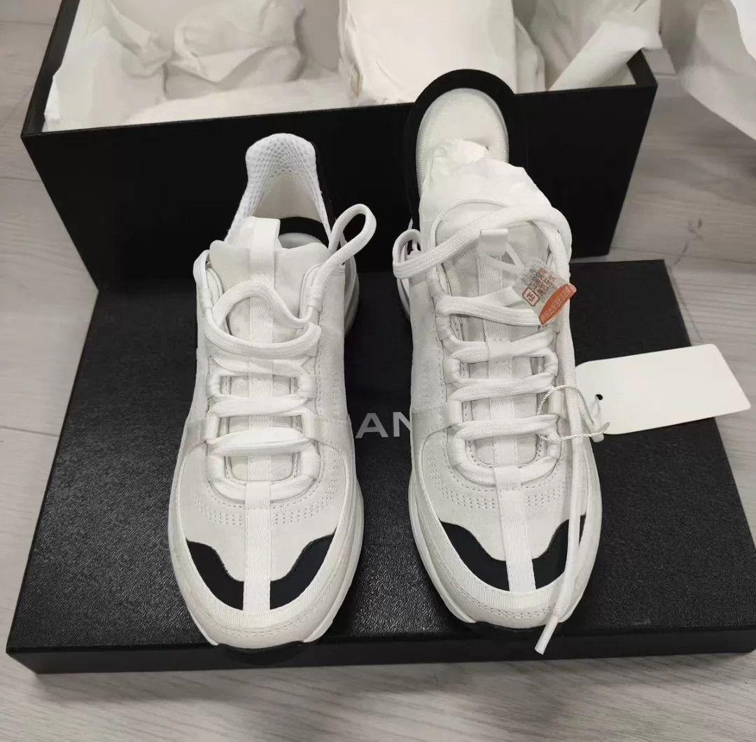 Chanel Chanel Leather Sneakers White 35 New Size US 4.5 / IT 34.5 - 2 Thumbnail