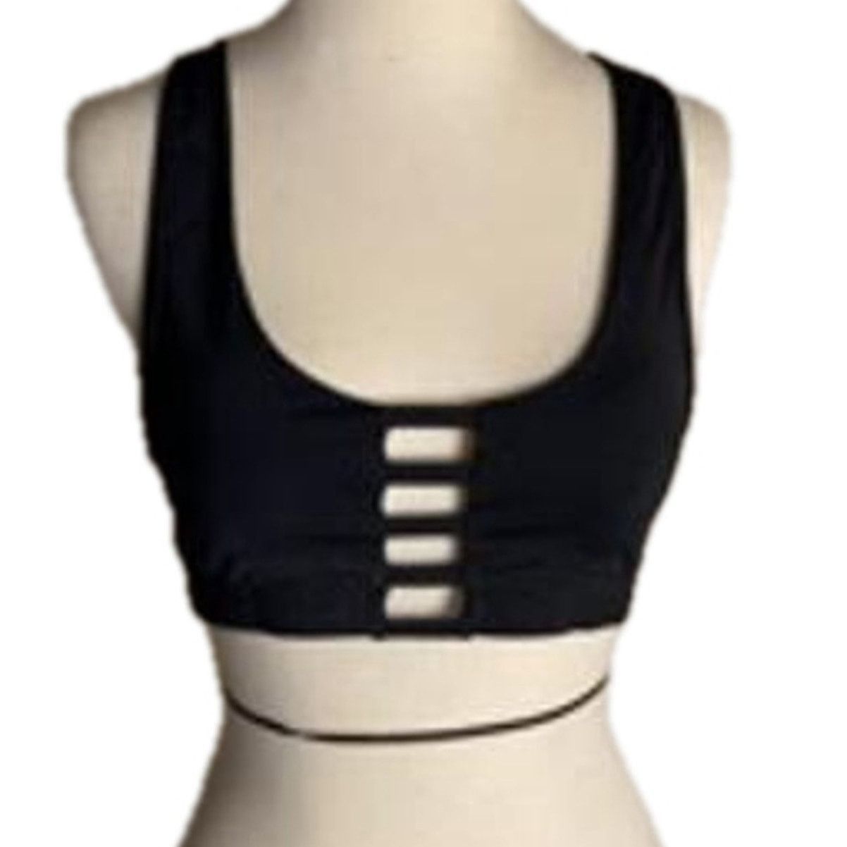 Pink Y2K Black Strappy Sports Bra PINK Victoria’s Secret M Size ONE SIZE - 2 Thumbnail
