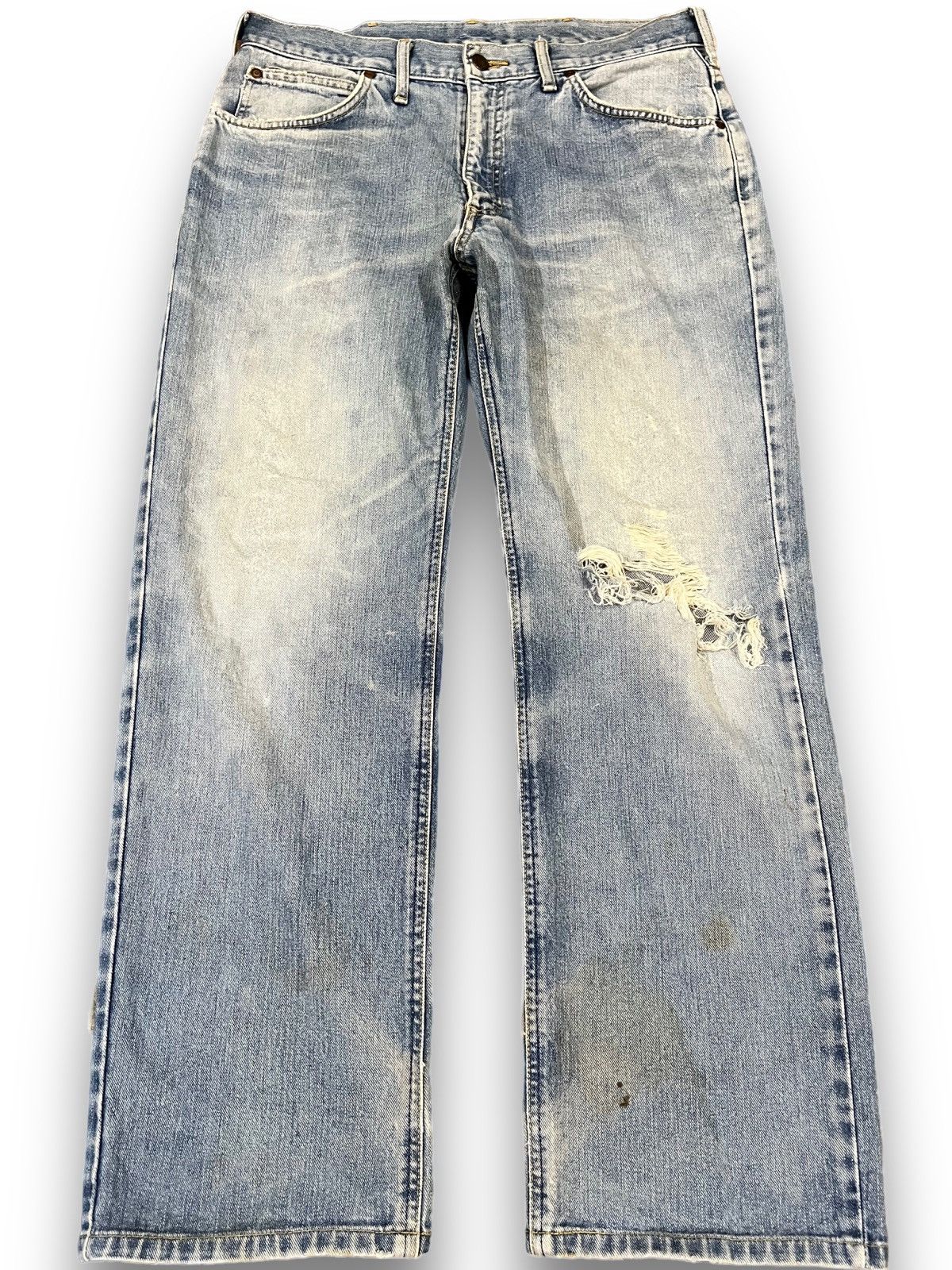 image of Archival Clothing x Lee Vintage Lee Riders Sanforized Distressed Denim in Blue, Men's (Size 33)