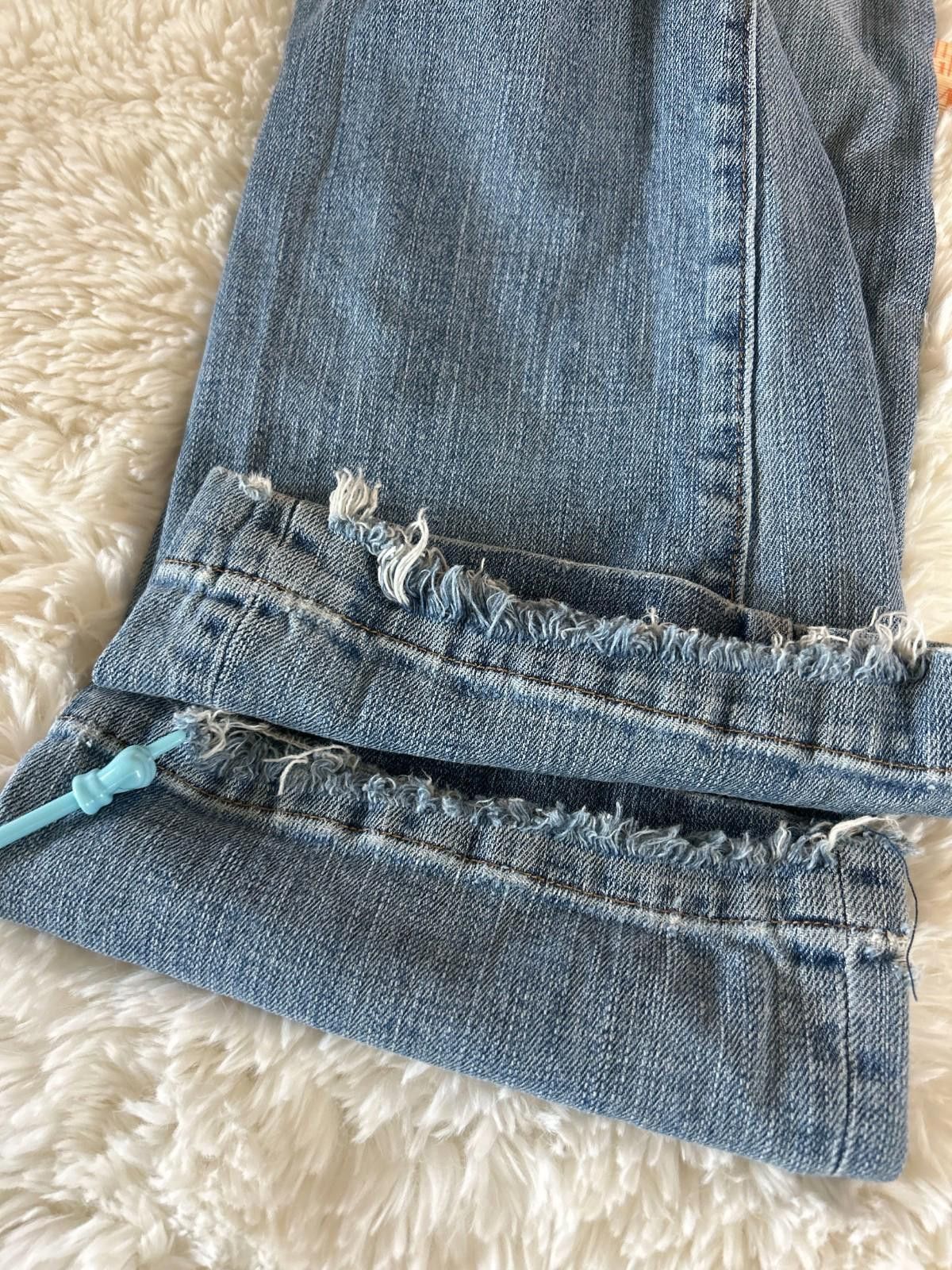 Gap GAP Y2K Long Lean Jeans Sz2L Boot Cut Distressed Frayed Hem Size 29" - 9 Thumbnail