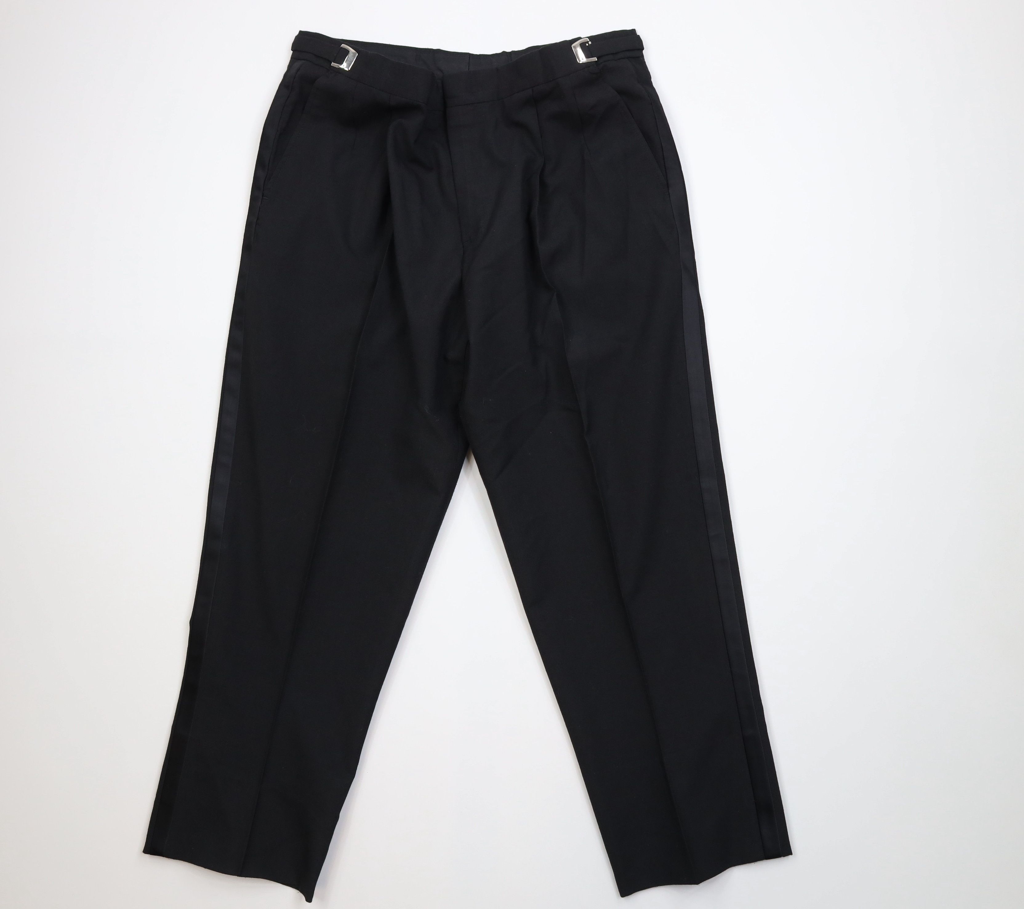Vintage Vintage 90s Streetwear Tuxedo Dress Pants Trousers Black USA Size US 36 / EU 52 - 1 Thumbnail