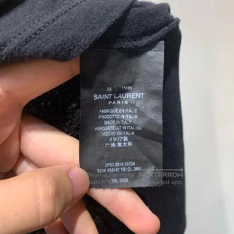 Yves Saint Laurent YSL Black Cotton XS T-Shirt with Graphic Design . Size XS / US 0-2 / IT 36-38 - 6 Thumbnail