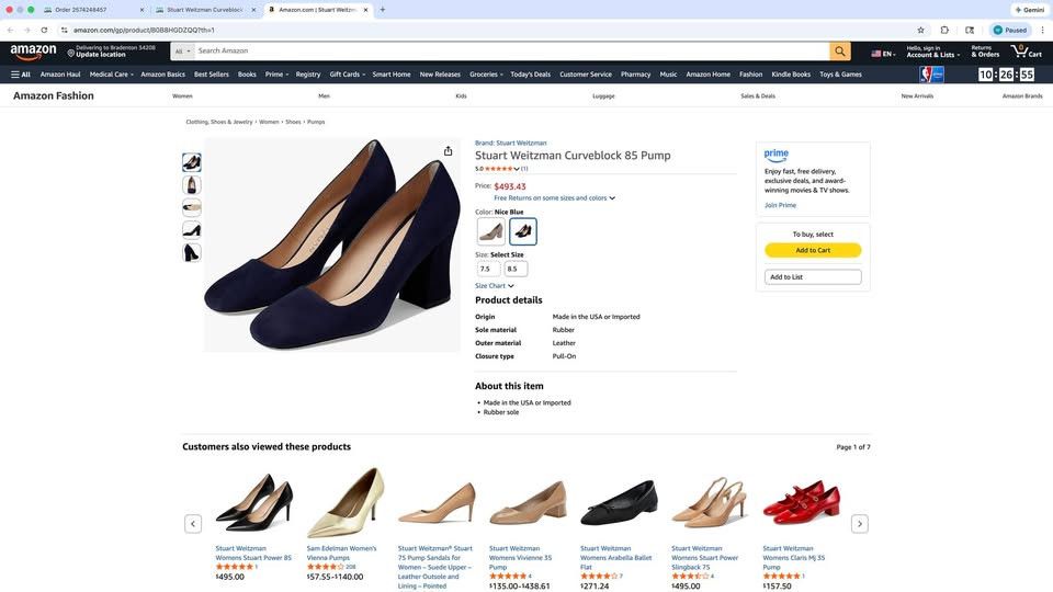 Stuart Weitzman Stuart Weitzman Womens Curveblock 85 Pumps Shoes Size US 9 / IT 39 - 2 Thumbnail
