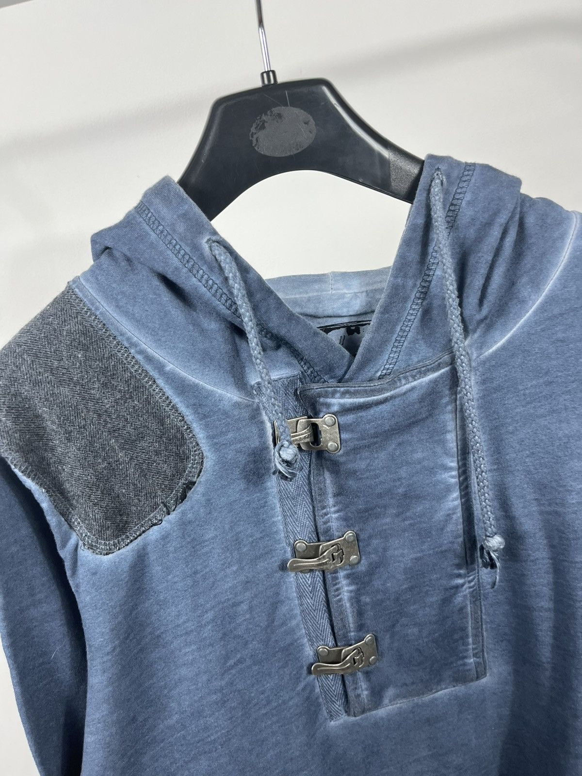 Desigual Desigual blue washed hoodie with metal buckles size M men Size US M / EU 48-50 / 2 - 5 Thumbnail