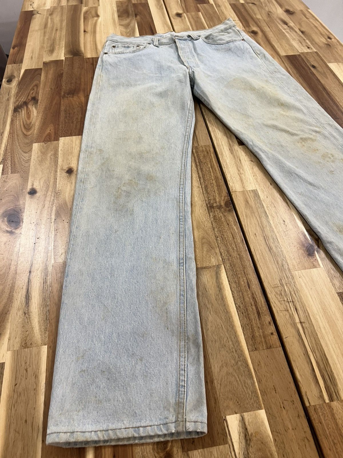 Vintage Vintage 90’s Trashed Levis 501 Non Selvedge Button 501 Denim Size US 32 / EU 48 - 2 Thumbnail