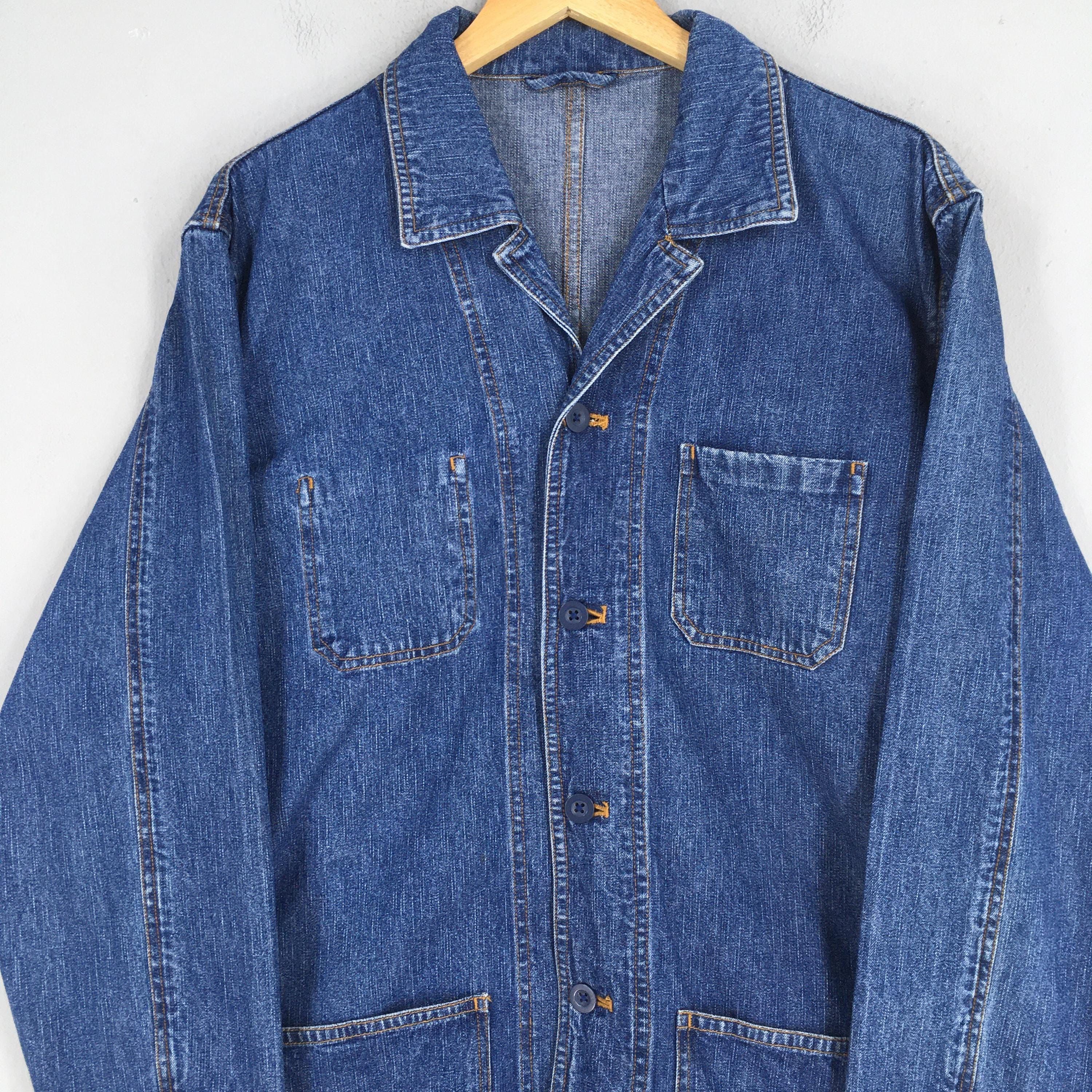 Vintage Vintage 1980s Work Wear Jeans Chore Labour Jacket Large Size US L / EU 52-54 / 3 - 2 Thumbnail