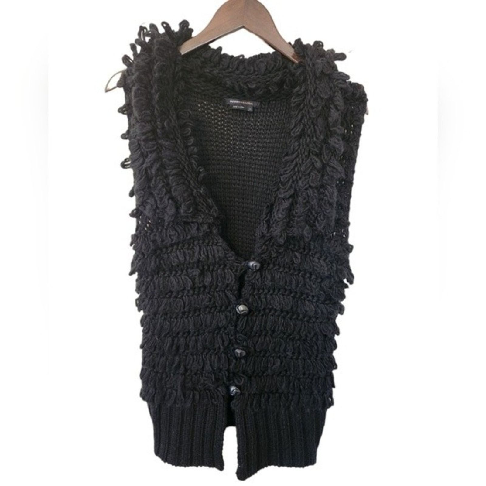 BCBG MaxAzria shops Brown crochet button up vest