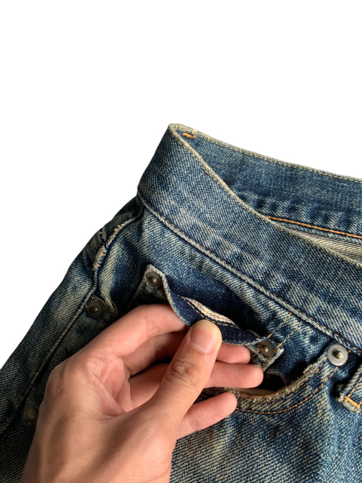 Kapital Whiz Limited Buckle Back Selvedge Distressed Denim Size US 36 / EU 52 - 14 Thumbnail