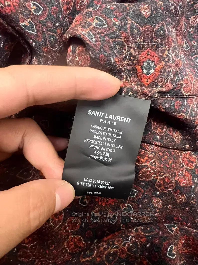Saint Laurent Paris Saint Laurent Paris size 39 Black and Red Retro Flower Full Size US M / EU 48-50 / 2 - 5 Thumbnail
