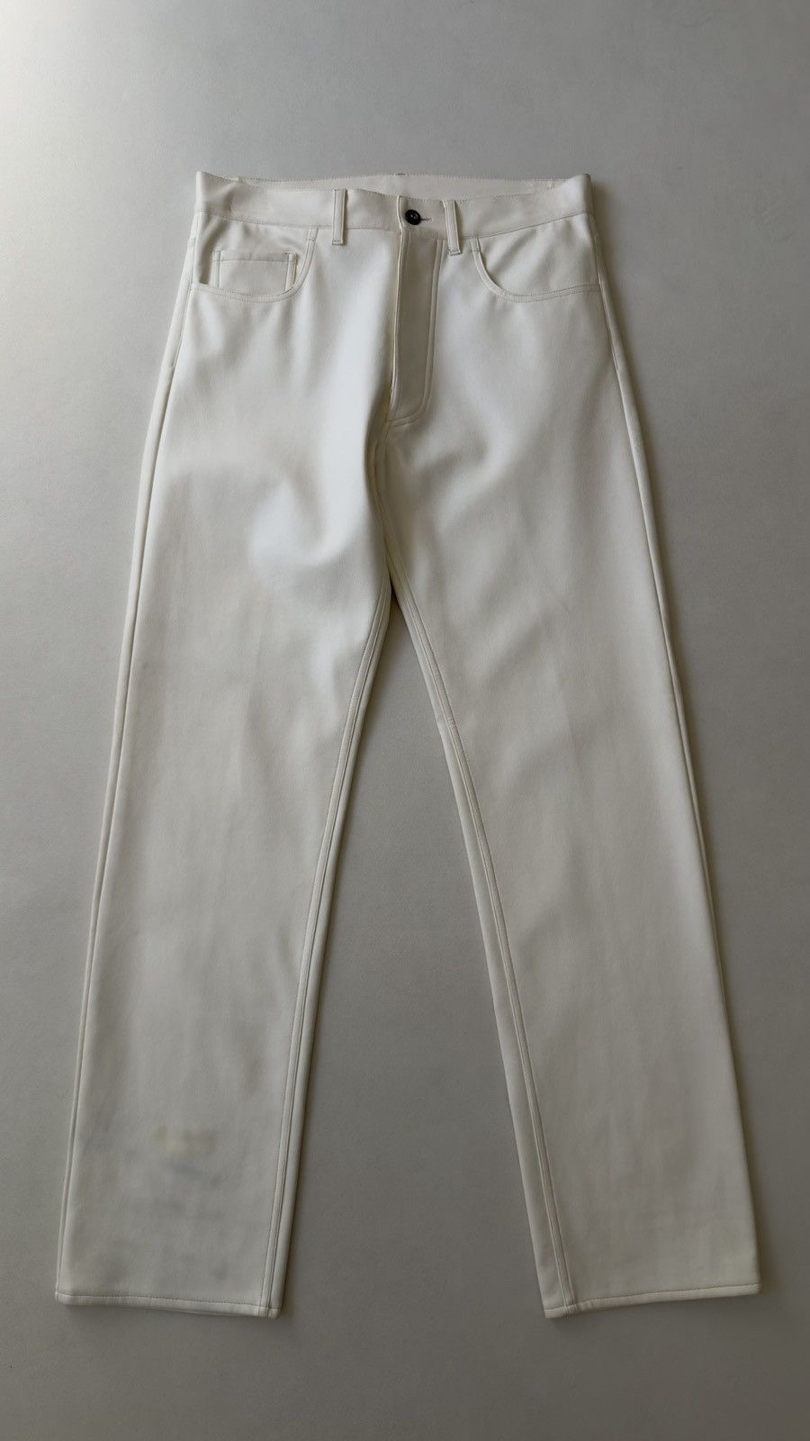 Helmut Lang 1980s Sample White Vegan Leather Pants Size US 30 / EU 46 - 3 Thumbnail