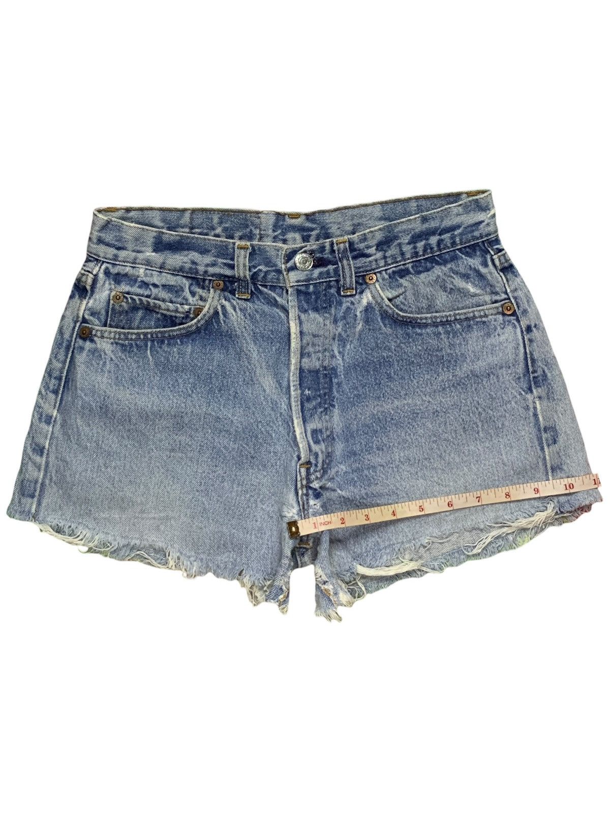 Levi's × Levi's Vintage Clothing Vintage 70s Levis 501 Faded Blue Wash Distressed Jean Shorts Size 28" / US 6 / IT 42 - 12 Thumbnail