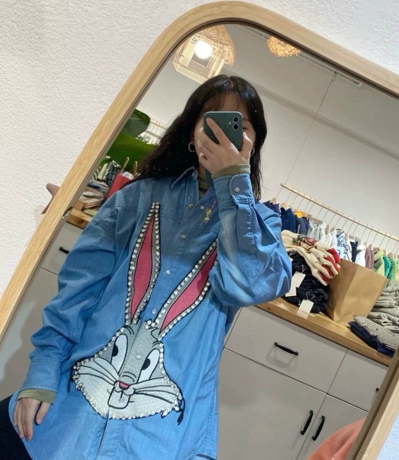 Gucci Gucci Size OS Blue rabbit printed denim jacket size OS 25 Size US XXS / EU 40 - 7 Thumbnail