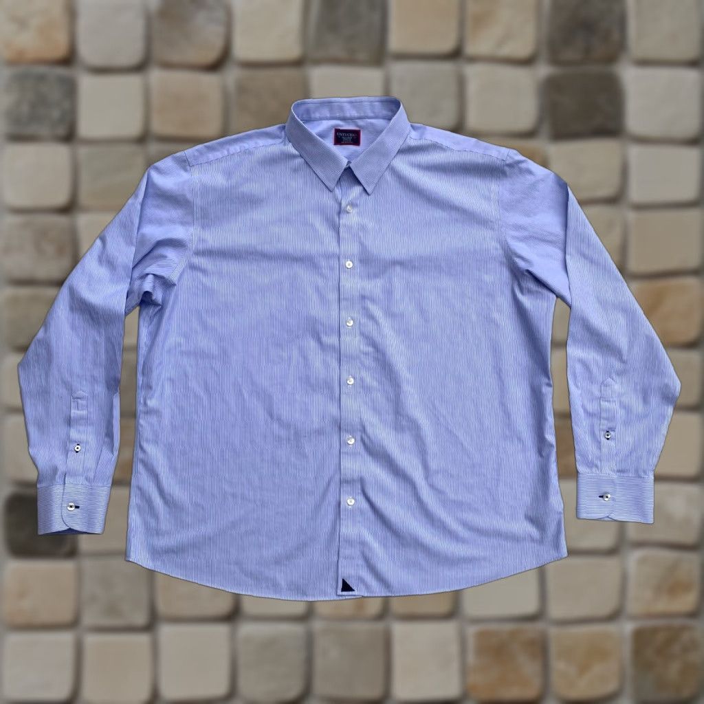 UNTUCKit UNTUCKit Men's Bordeaux WF Button-Up Shirt Stripes 3XL Blue Long Sleeve Collared Cotton Wrinkle Free Vintage? Size US XXL / EU 58 / 5 - 1 Thumbnail