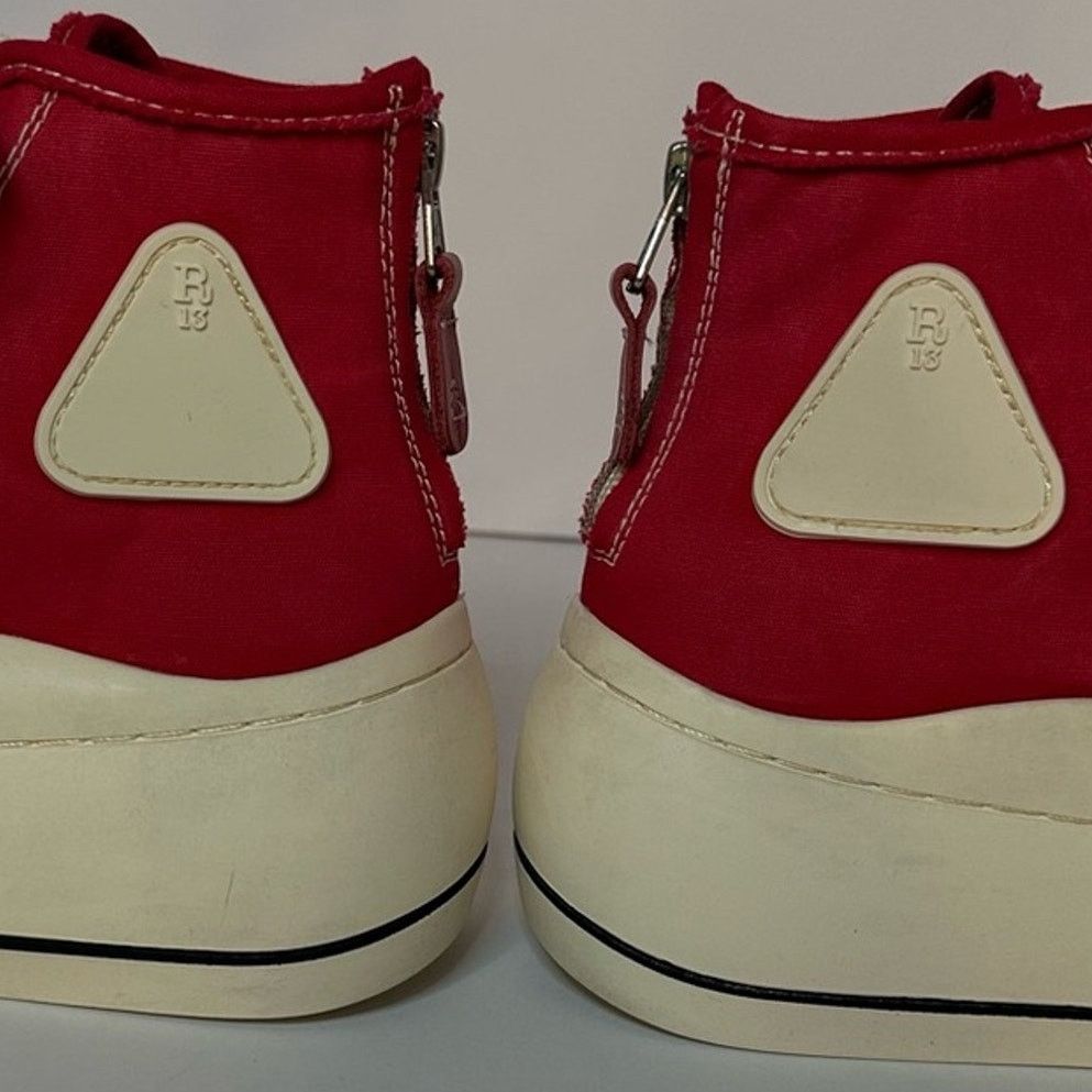 R13 rare Kirk Red Canvas High-Top Sneakers White Platform US 8 Size US 8 / IT 38 - 2 Thumbnail