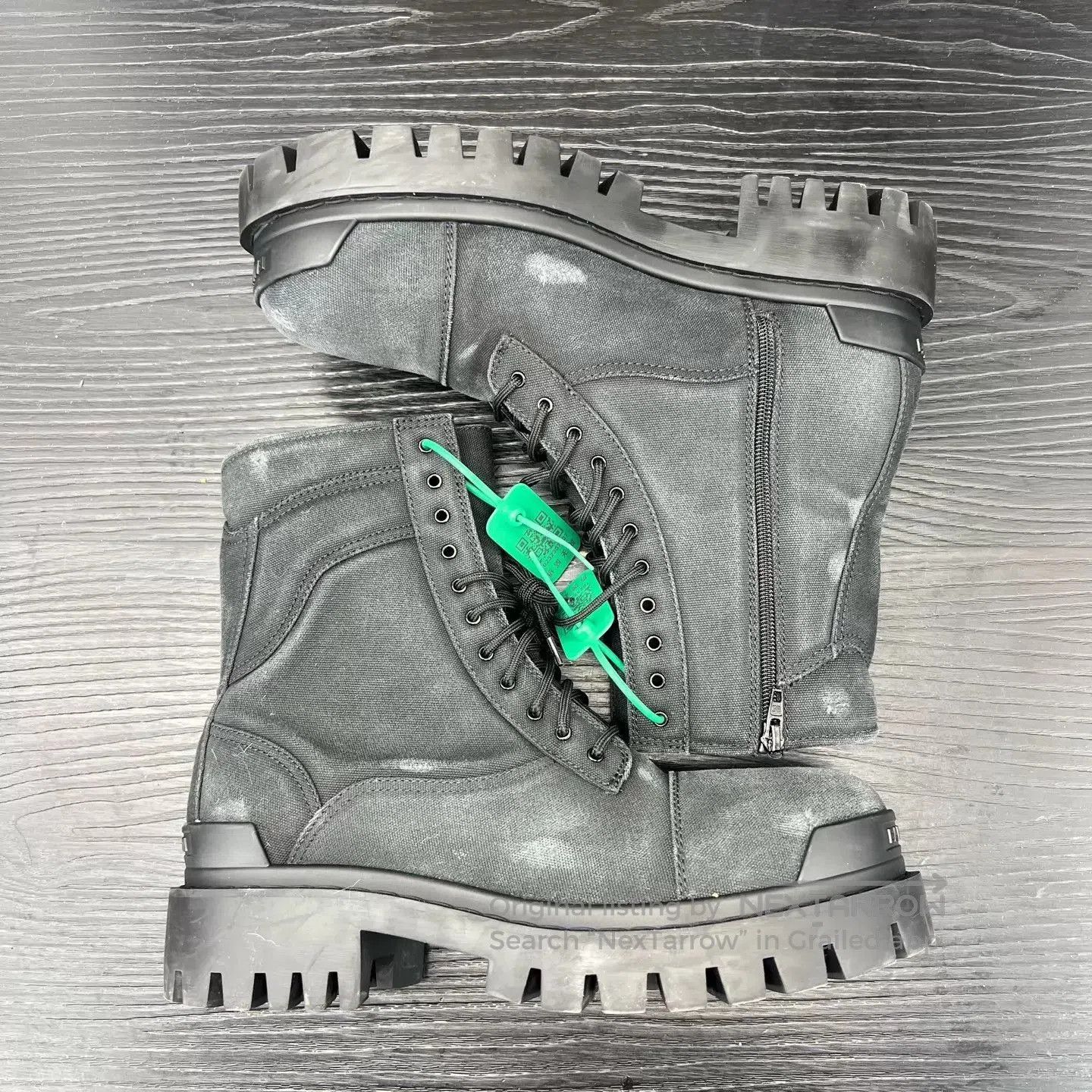 Balenciaga Black Chunky-Sole Lace-Up Boots. Size US 10 / EU 43 - 3 Thumbnail