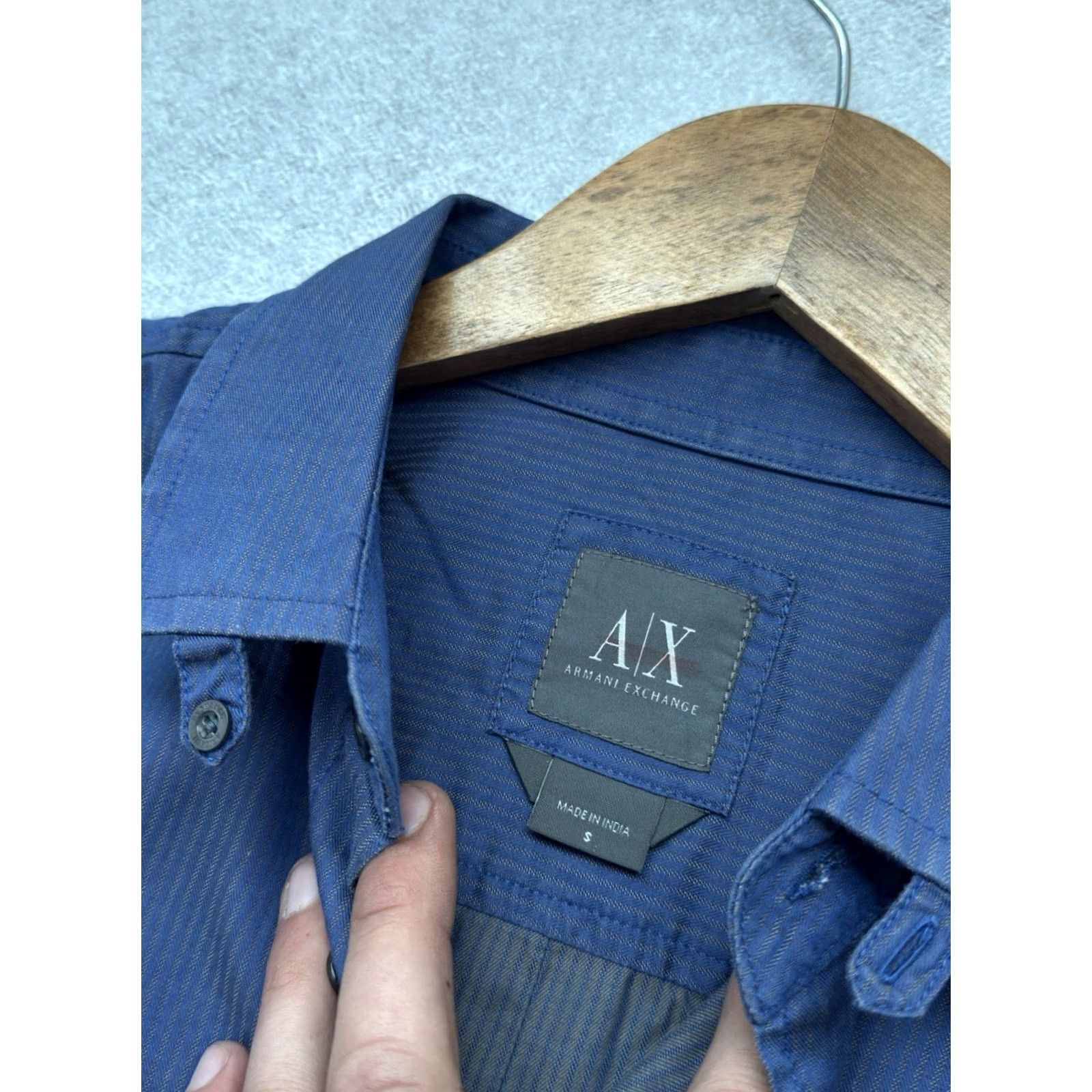 Armani Exchange Armani Exchange Classic Blue Navi French Cuff Shirt Men Size S Size US S / EU 44-46 / 1 - 6 Thumbnail