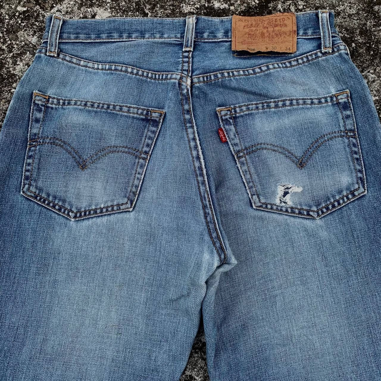 Levi's Vintage Levis 506 Cropped Ripped Jeans Light Blue Wash Deni Size US 30 / EU 46 - 5 Thumbnail