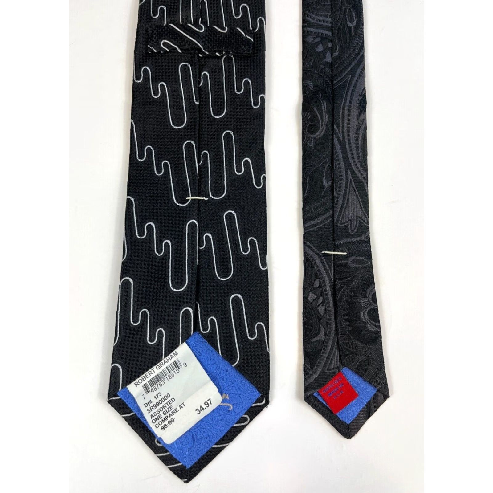 Robert Graham VINTAGE NWT Men's Robert Graham Luxury Silk Tie Abstract Made in USA Size ONE SIZE - 7 Thumbnail