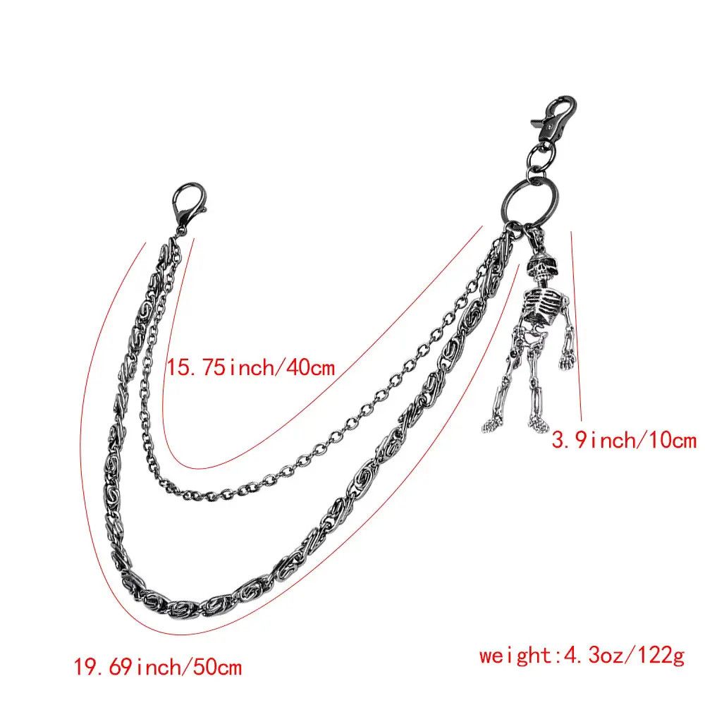 Jewelry 2 Layer Waist Punk Wallet Chain Size ONE SIZE - 6 Thumbnail