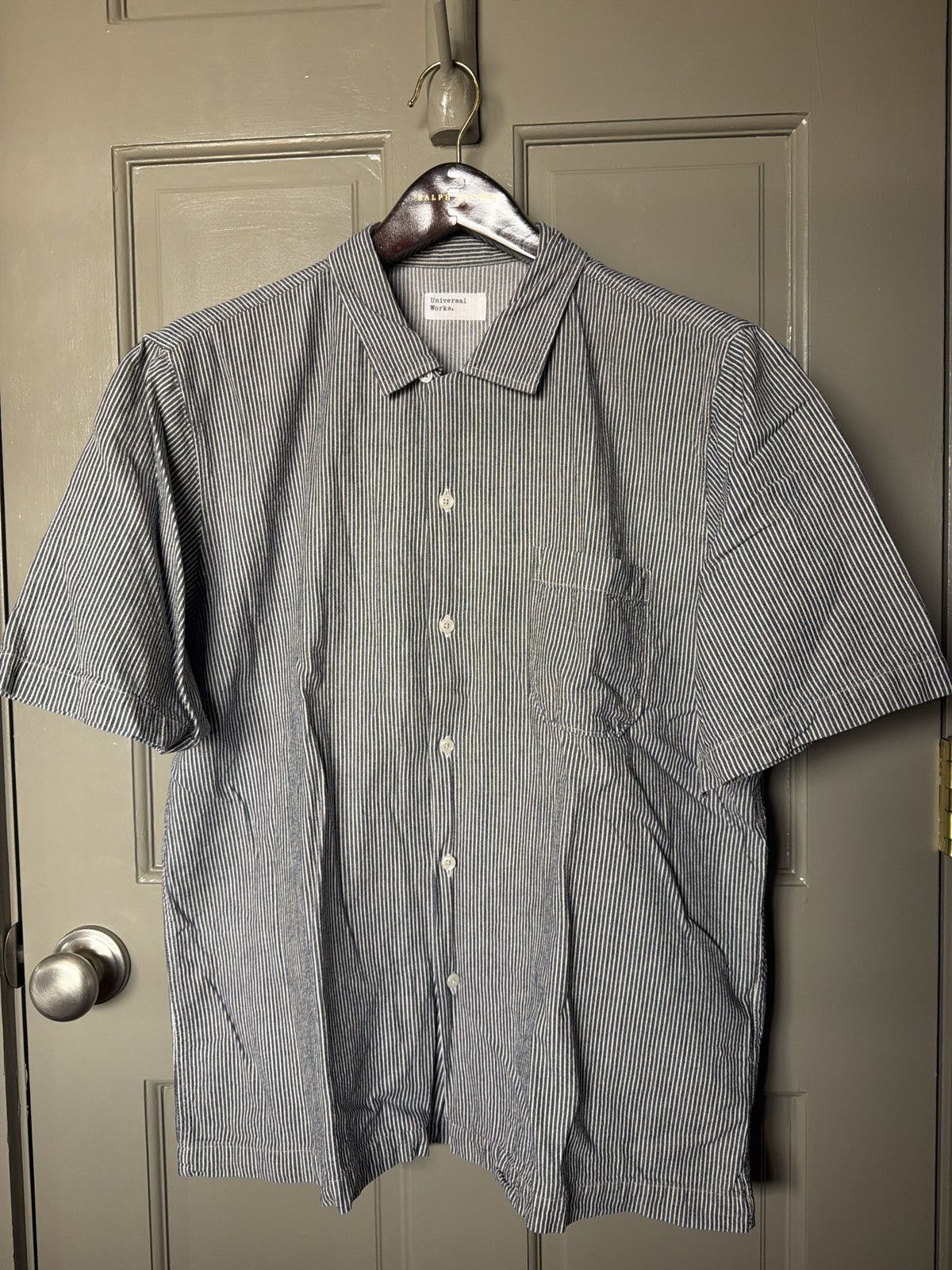 Universal Works Chambray short sleeve beach shirt Size US L / EU 52-54 / 3 - 6 Thumbnail