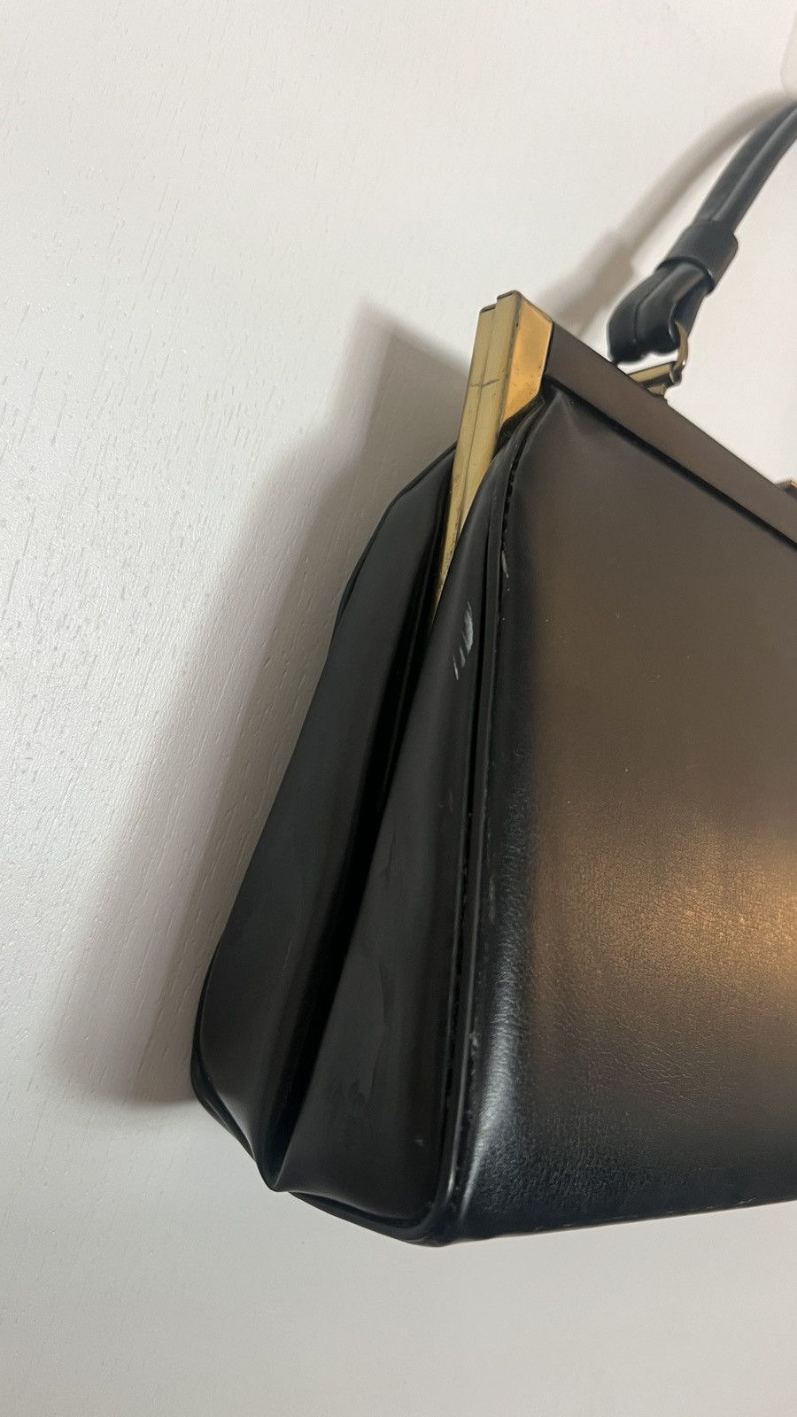 Other 1950s Vintage Era Dubette New York Black Leather Handbag Size ONE SIZE - 4 Thumbnail