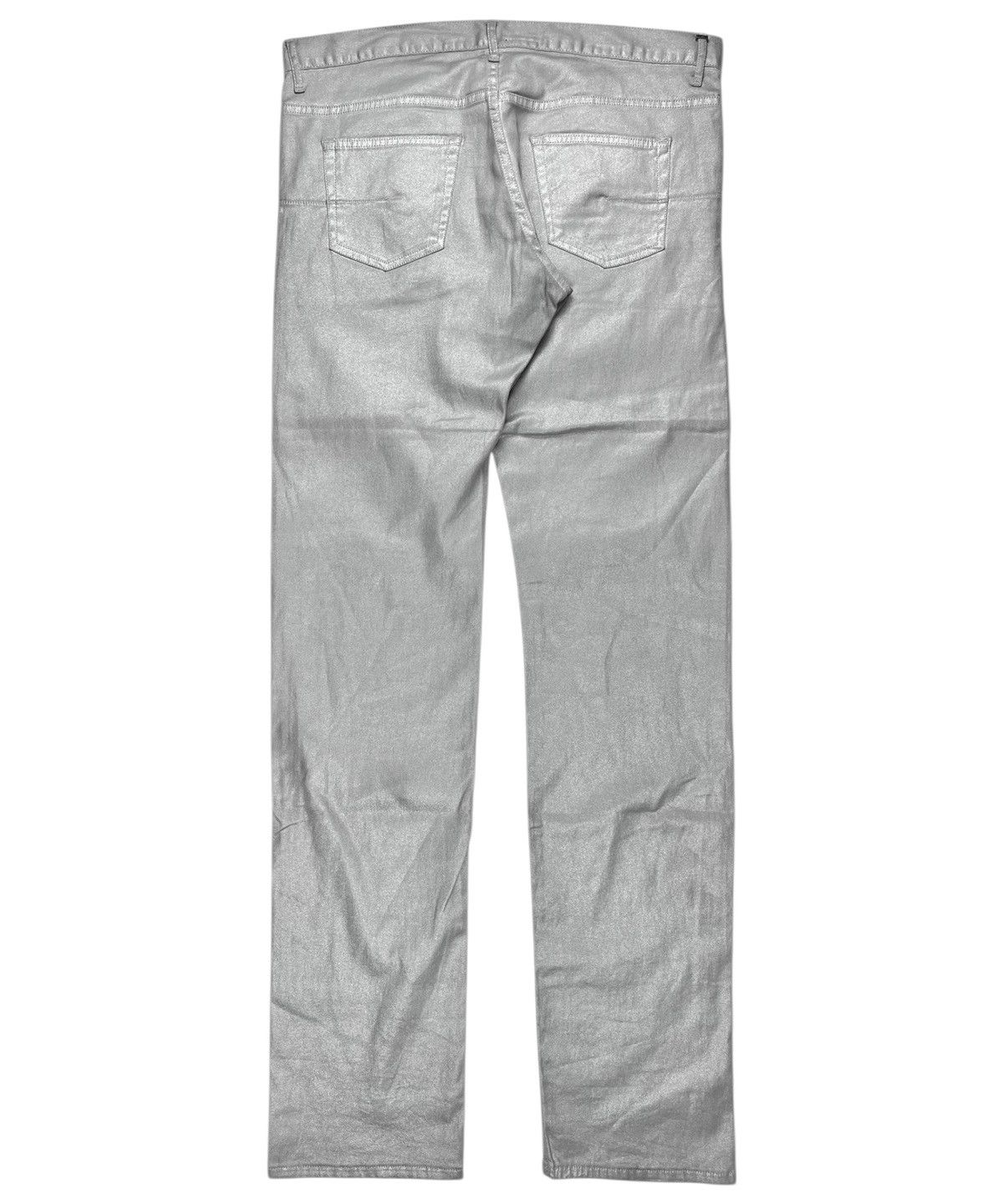 Dior × Hedi Slimane SS06 Dior Homme Silver Metallic Glitter Waxed Coated Jeans Size US 34 / EU 50 - 3 Thumbnail