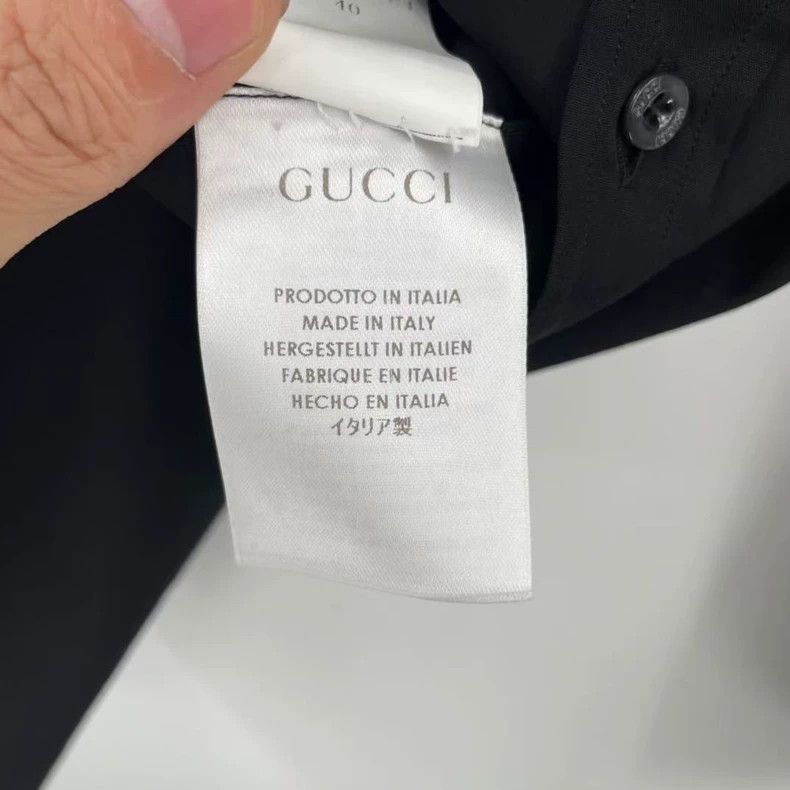 Gucci Gucci Black pocket red and green embroidered logo shirt Size US XXS / EU 40 - 4 Thumbnail