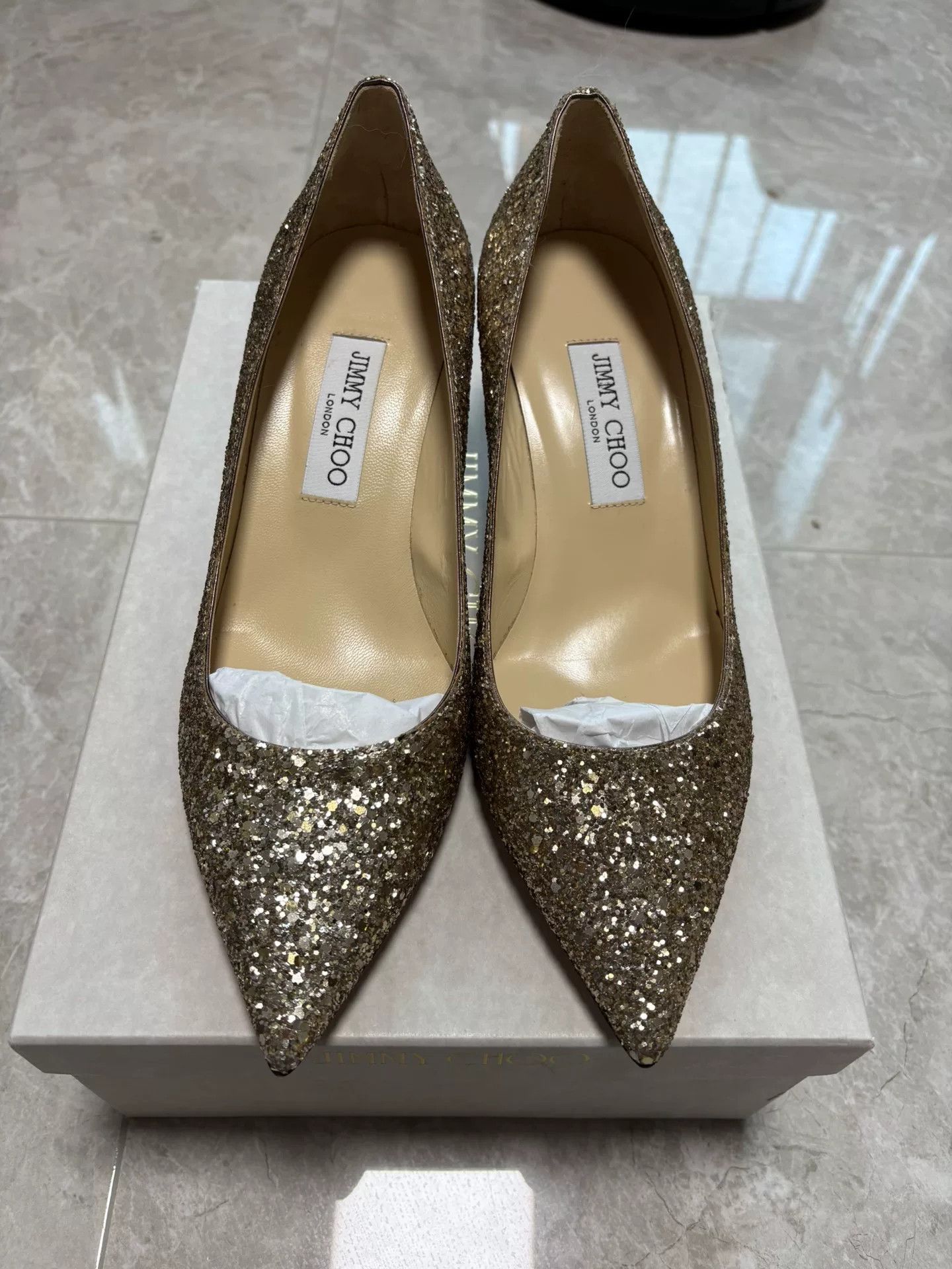 Jimmy Choo Jimmy Choo Gold High Heels Size 39 Size US 8 / IT 38 - 1 Thumbnail