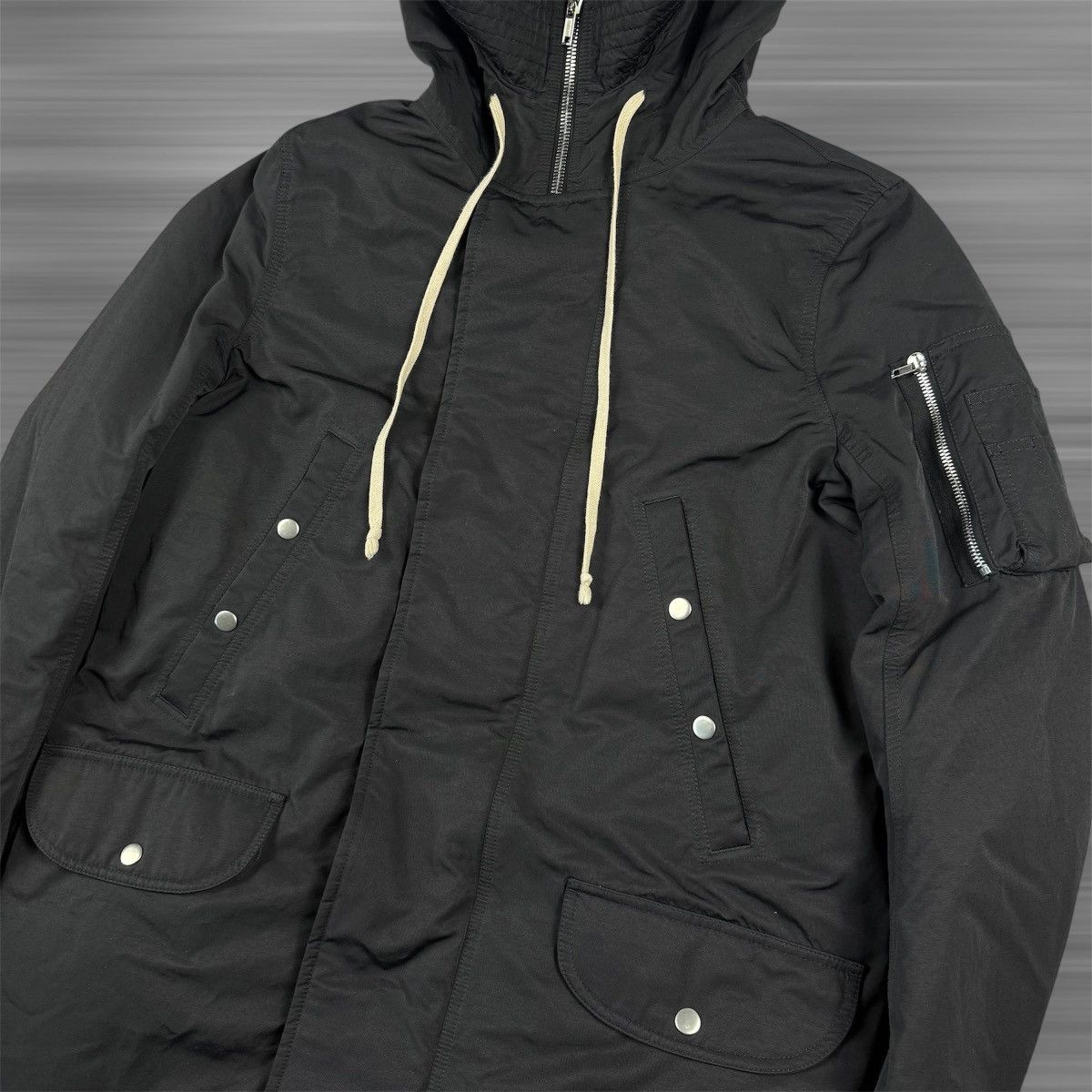Rick Owens Rick Owens DRKSHDHW Black Hooded Long Heavy Parka Size US M / EU 48-50 / 2 - 4 Thumbnail