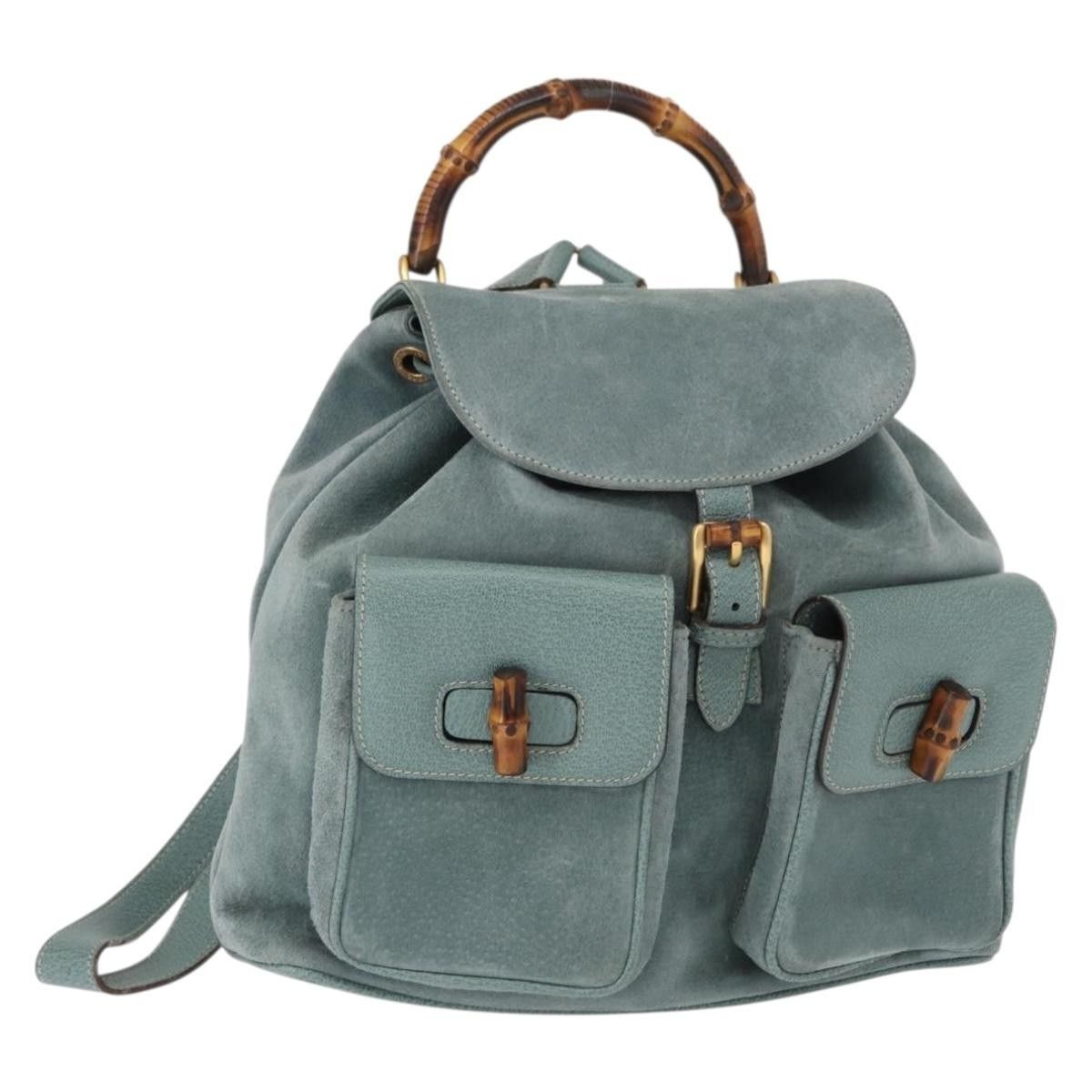 Gucci Gucci Vintage Bamboo Backpack Suede Size ONE SIZE - 1 Thumbnail