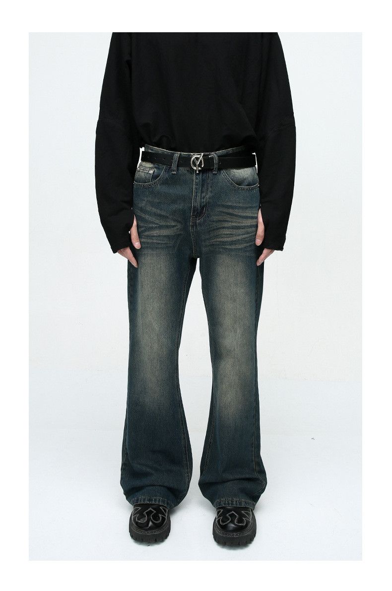 Japanese Brand × Jean Vintage straight washed distressed flared jeans Size US 32 / EU 48 - 1 Thumbnail