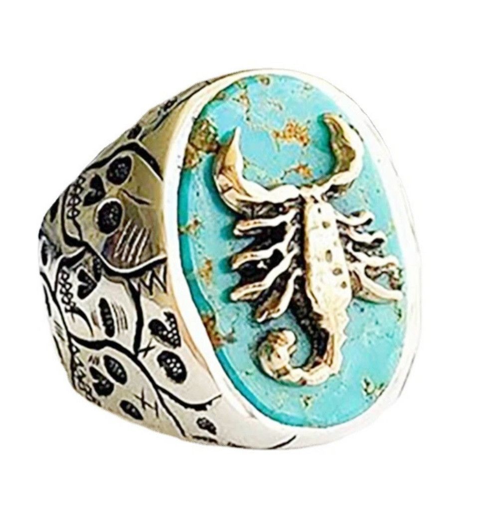 Handmade RINGS STAINLESS STEEL SCORPION TUQUOISE SIZES 12 & 13 Size ONE SIZE - 1 Thumbnail
