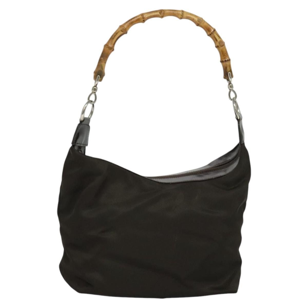 Gucci Bamboo Shoulder Bag Nylon Brown 000 1956 000 1956, Women's
