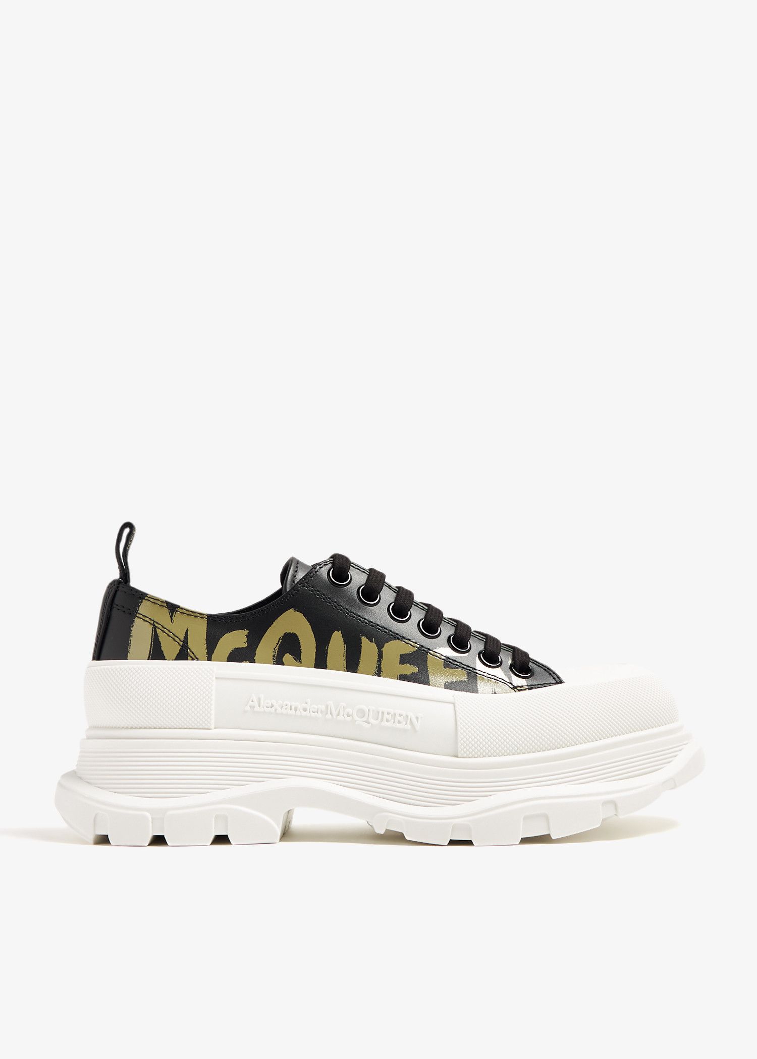 Alexander McQueen o1y1024 Low-Top Sneakers in White & Black Size US 11 / EU 44 - 2 Thumbnail