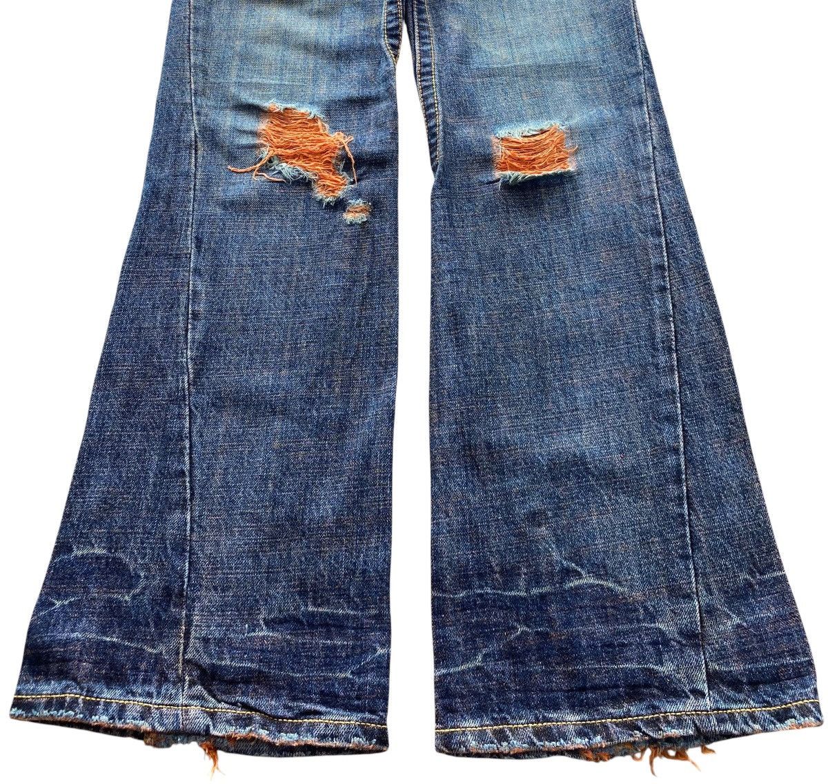 PPFM PPFM Custom Blue Wash Ripped Style Flare Jeans Size US 31 - 5 Thumbnail