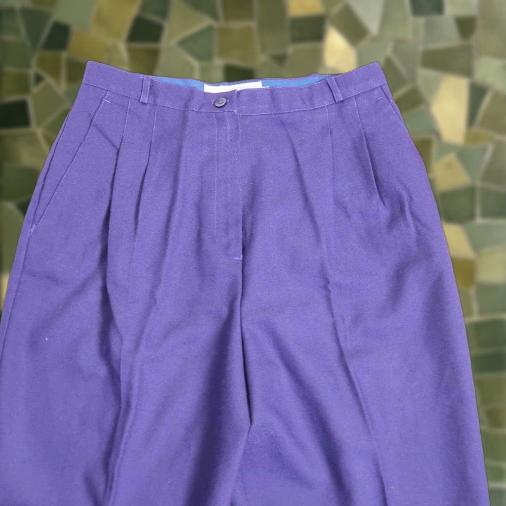 Vintage VINTAGE Norton McNaughton Purple Pleat Front Trouser Pants 12 Women’s 1990s Secretary/Geek Look Classic Size 34" / US 12 / IT 48 - 1 Thumbnail