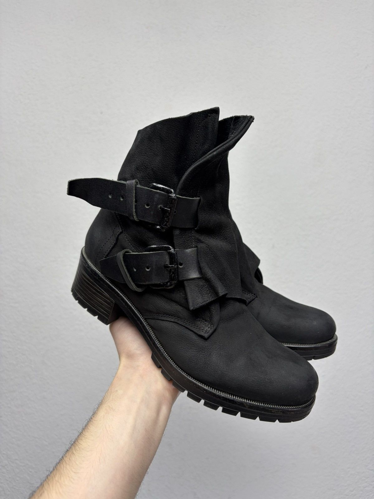 A.S.98 Vintage Like Maison Margiela Belted Leather Biker Boots 00s Size US 8 / EU 41 - 3 Thumbnail