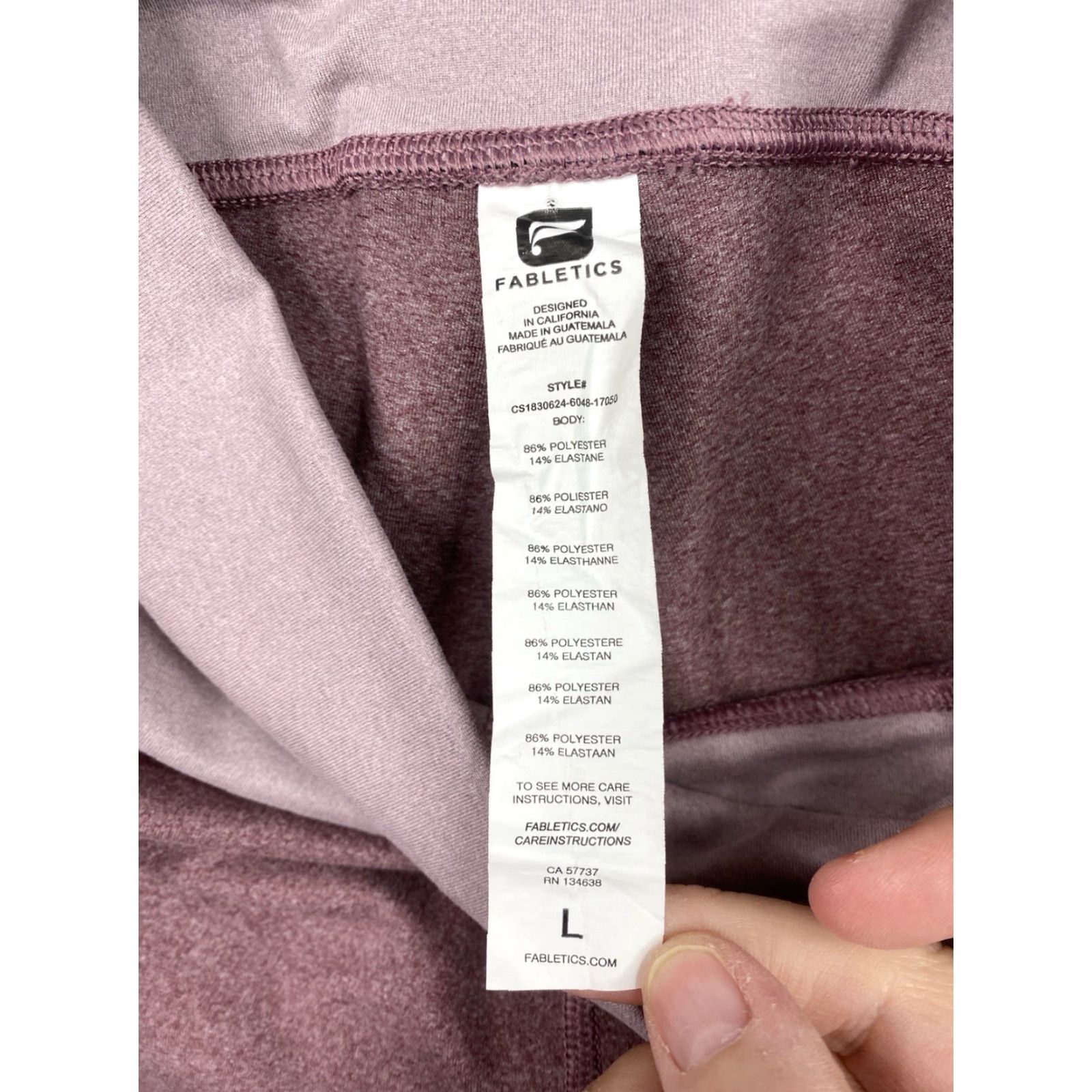 Fabletics Fabletics Leggings Womens L Purple Pink Mid Rise Cropped Zip Pocket Gym Athletic Size 36" / US 14 / IT 50 - 6 Thumbnail