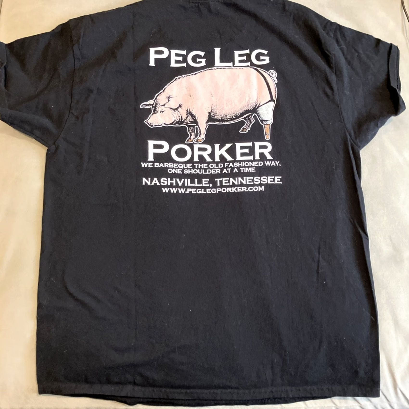 Gildan Peg Leg Porker Nashville BBQ T Shirt Black Men's XL NWOT Short Sleeve Size US XL / EU 56 / 4 - 3 Thumbnail