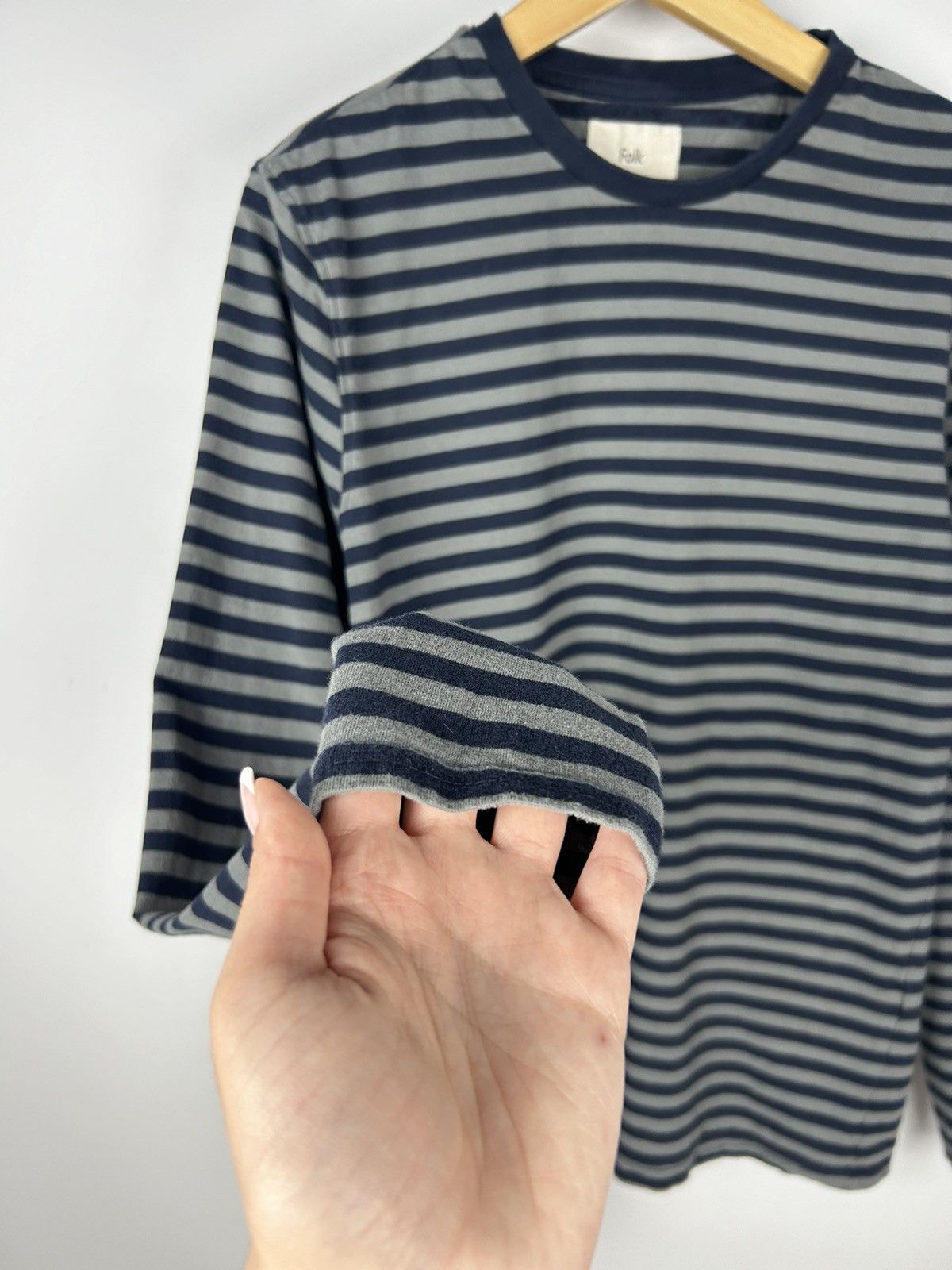 Folk Folk Striped Long Sleeve Tee Basic Streetwear luxury top Size US L / EU 52-54 / 3 - 4 Thumbnail