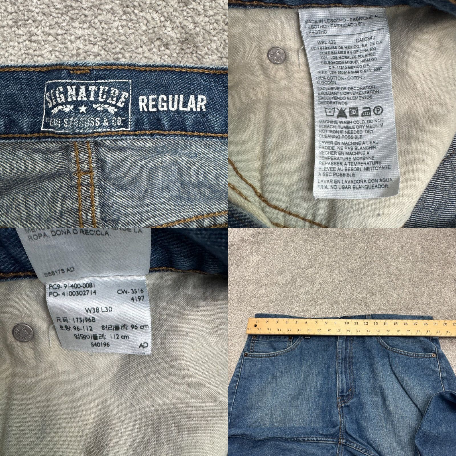 Levi's Levi's Regular Straight Leg Denim Jeans Mens 38x30 Blue Medium Wash Streetwear Size US 38 / EU 54 - 8 Thumbnail
