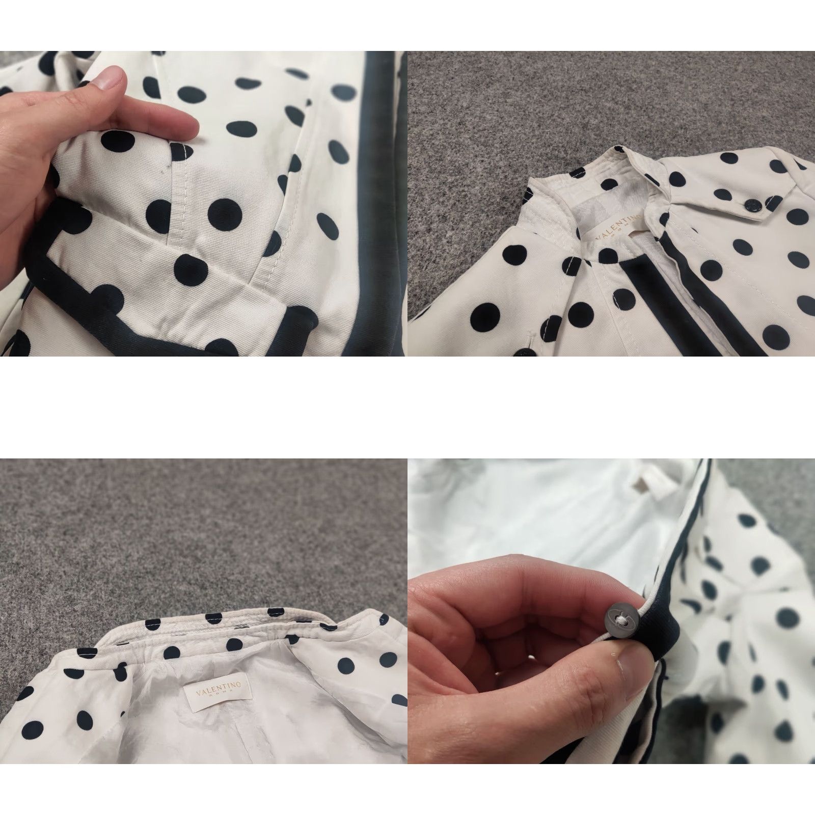 Valentino Valentino Valentino Roman Vintage Blazer Jacket Cotton White Black Polka Dots Size M / US 6-8 / IT 42-44 - 10 Thumbnail