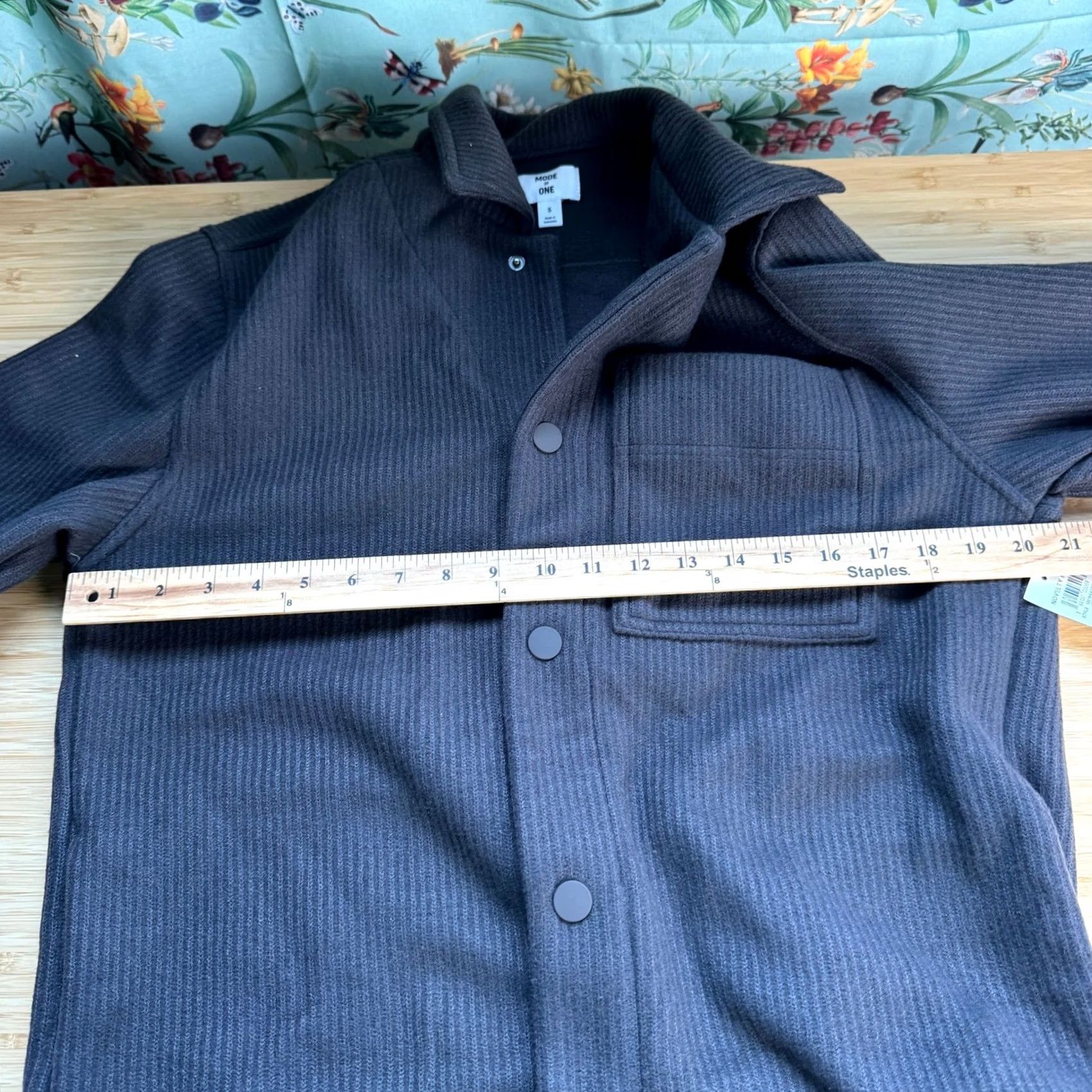Vintage Mode of One Mens Knit Trucker Jacket Jet Grey Snap Front Shacket Small NEW Size US S / EU 44-46 / 1 - 7 Thumbnail