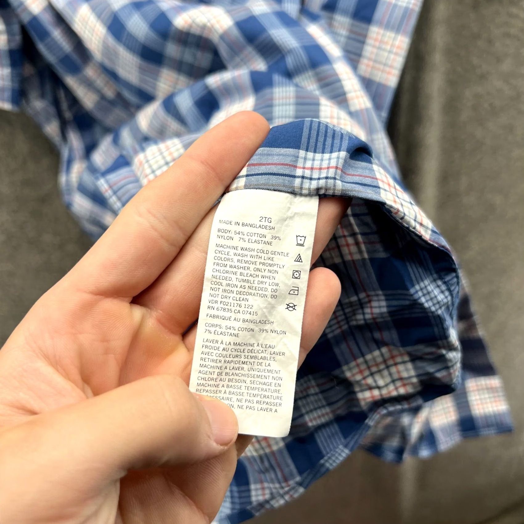 Nautica VINTAGE Nautica Shirt Mens 2XL Blue Button-Down Short Sleeve Stretch Fit Plaid Nav Tech Collar/Collar Style Preppy Regular Mens Size US XXL / EU 58 / 5 - 4 Thumbnail