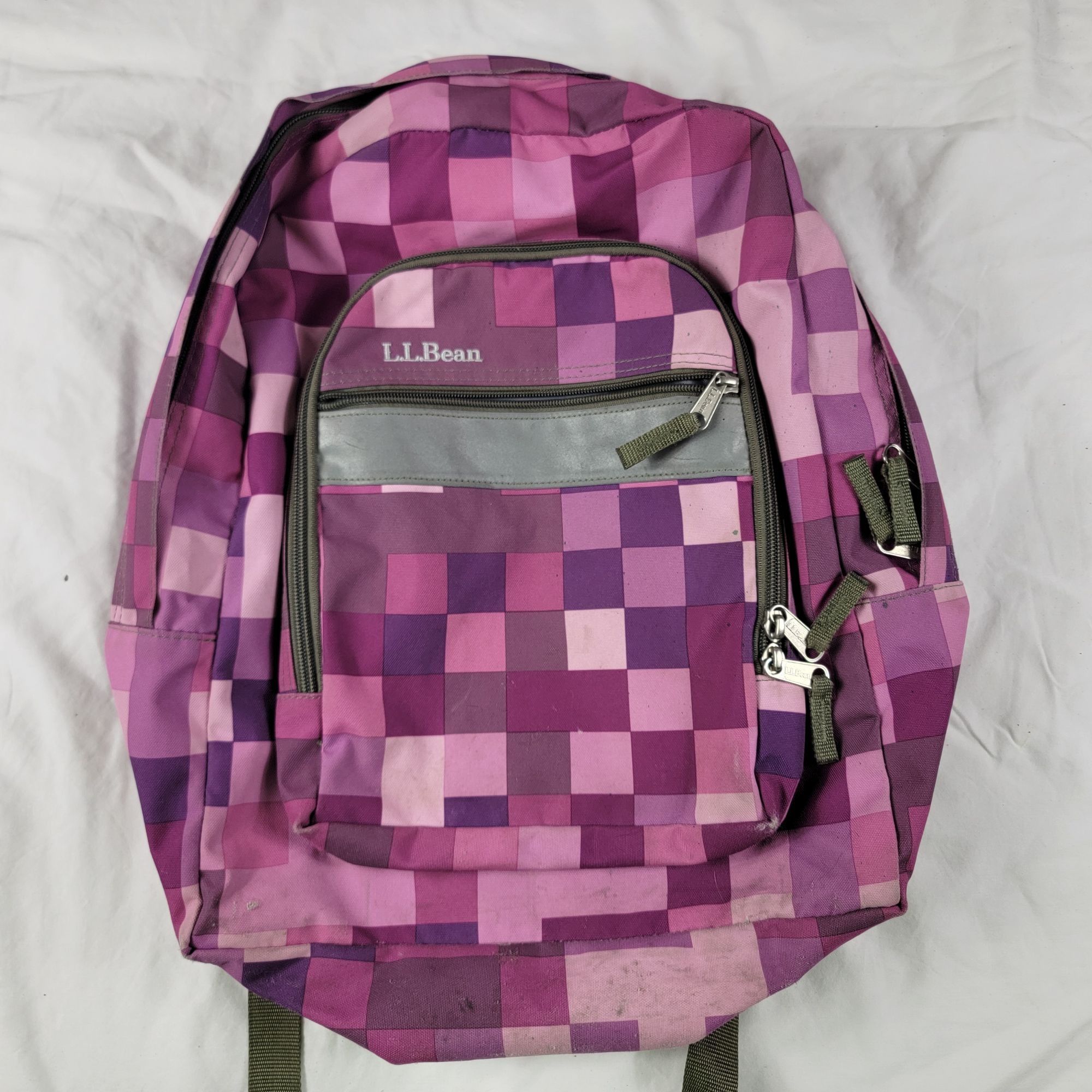 L.L. Bean LL Bean Pink Purple Checkered Backpack School College Outdoo Size ONE SIZE - 1 Thumbnail