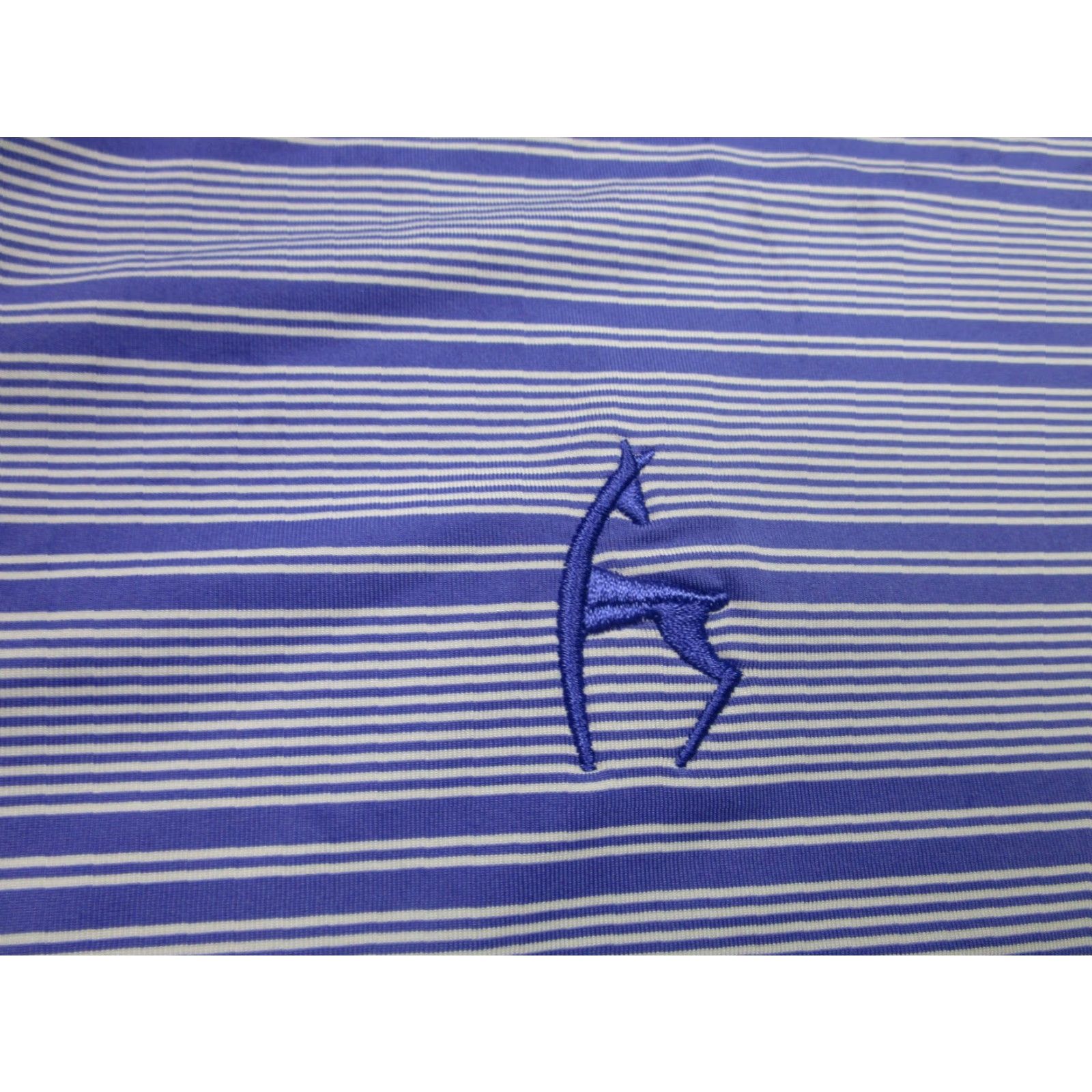 Footjoy FootJoy Polo Shirt Mens XL Purple Striped Deer Logo Golf Casual Short Sleeve Button Collar Performance Summer Size US XL / EU 56 / 4 - 4 Thumbnail