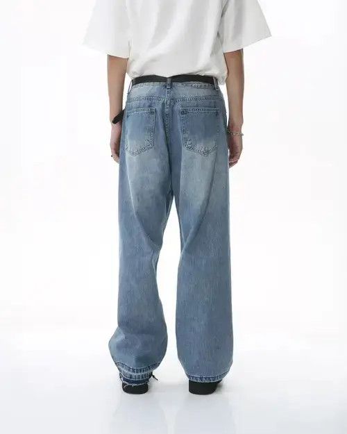 Jean Distressed Hem Washed Jeans Size US 30 / EU 46 - 3 Thumbnail