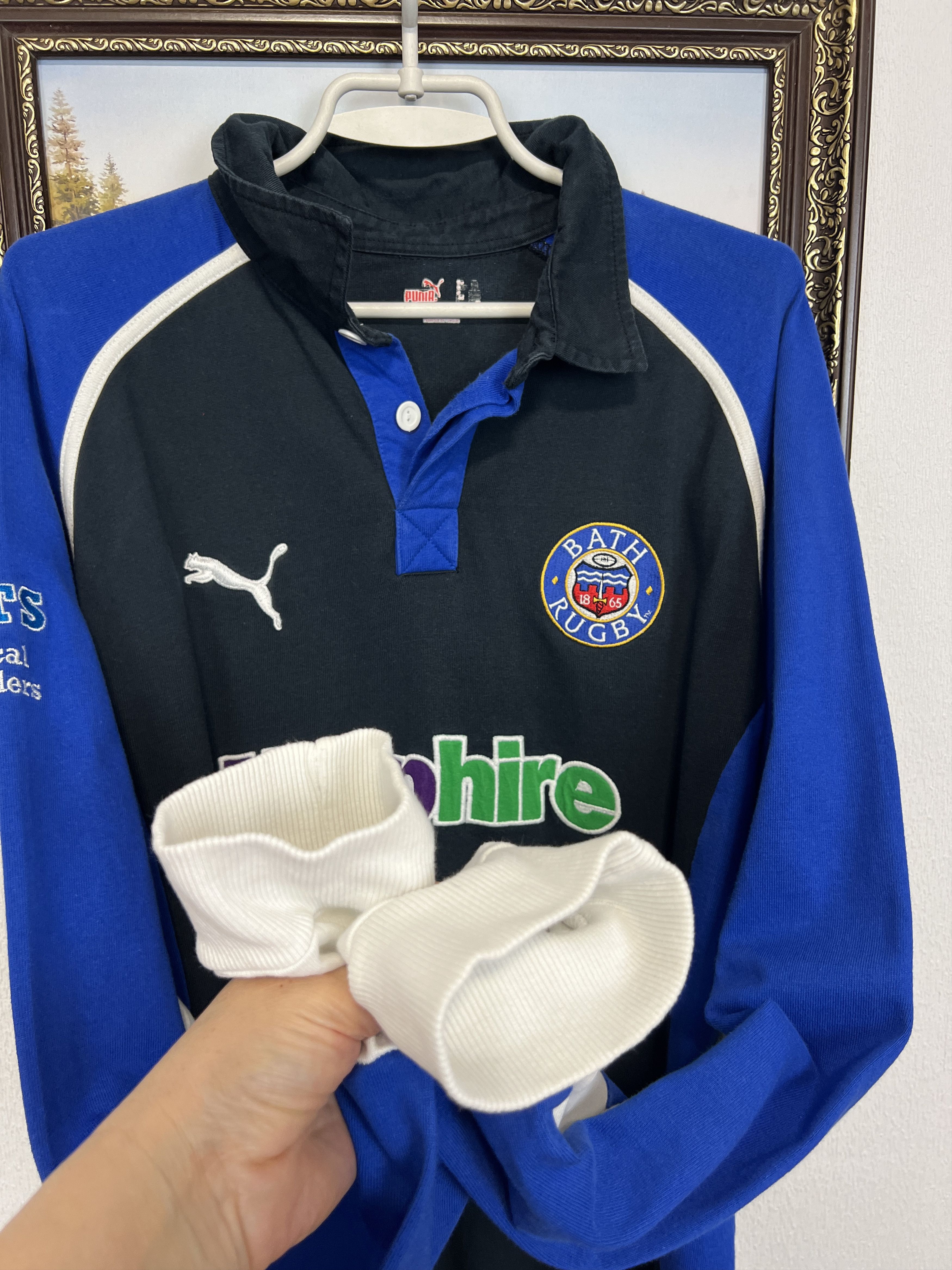 Puma Bath Rugby Union Long Sleeve Jersey Shirt Trikot Rare Size US XL / EU 56 / 4 - 5 Thumbnail