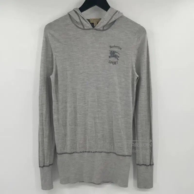Burberry Burberry Gray Long Sleeve Hooded Knit Top. Size M / US 6-8 / IT 42-44 - 1 Thumbnail